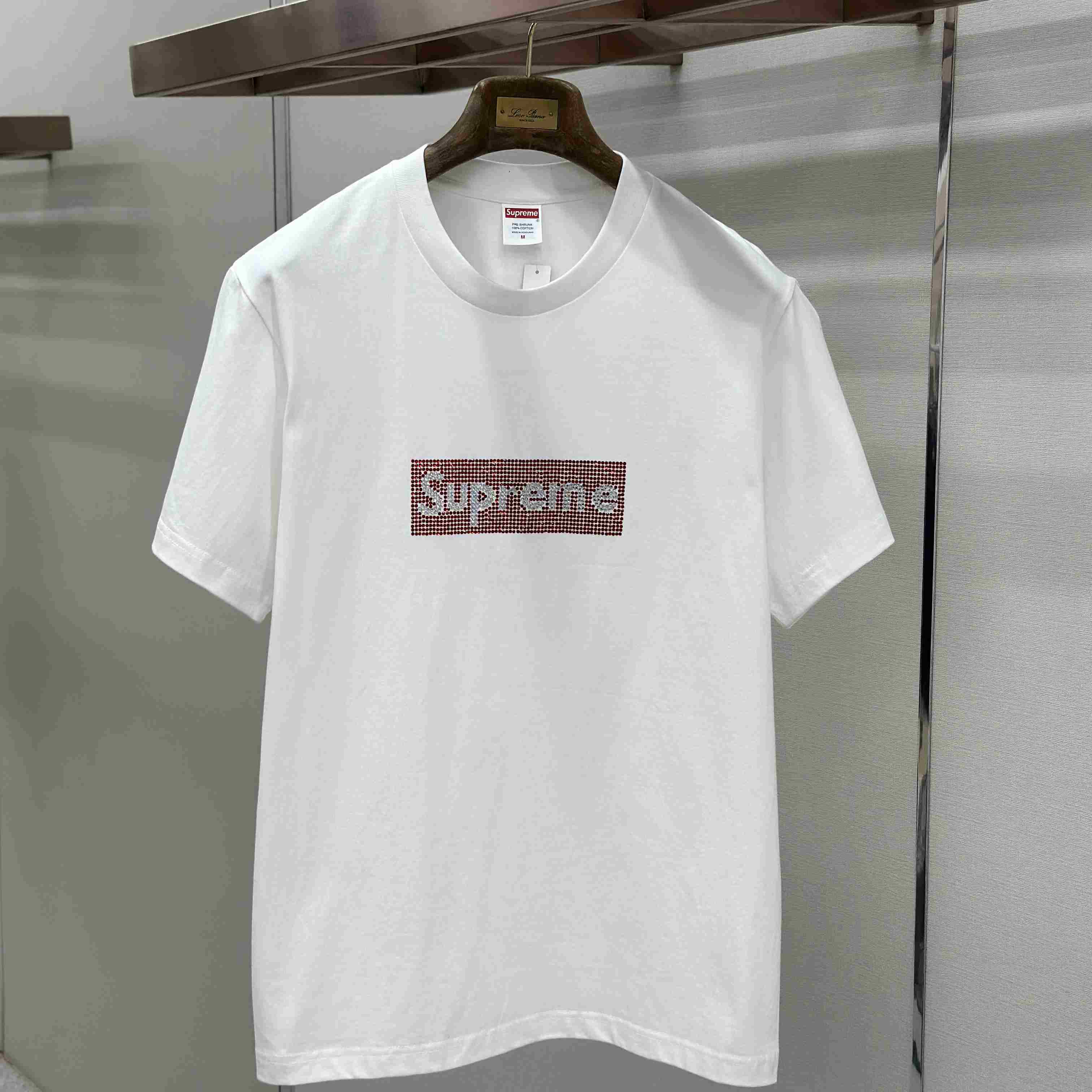Supreme x Swarovski Box Logo T-Shirt - DesignerGu