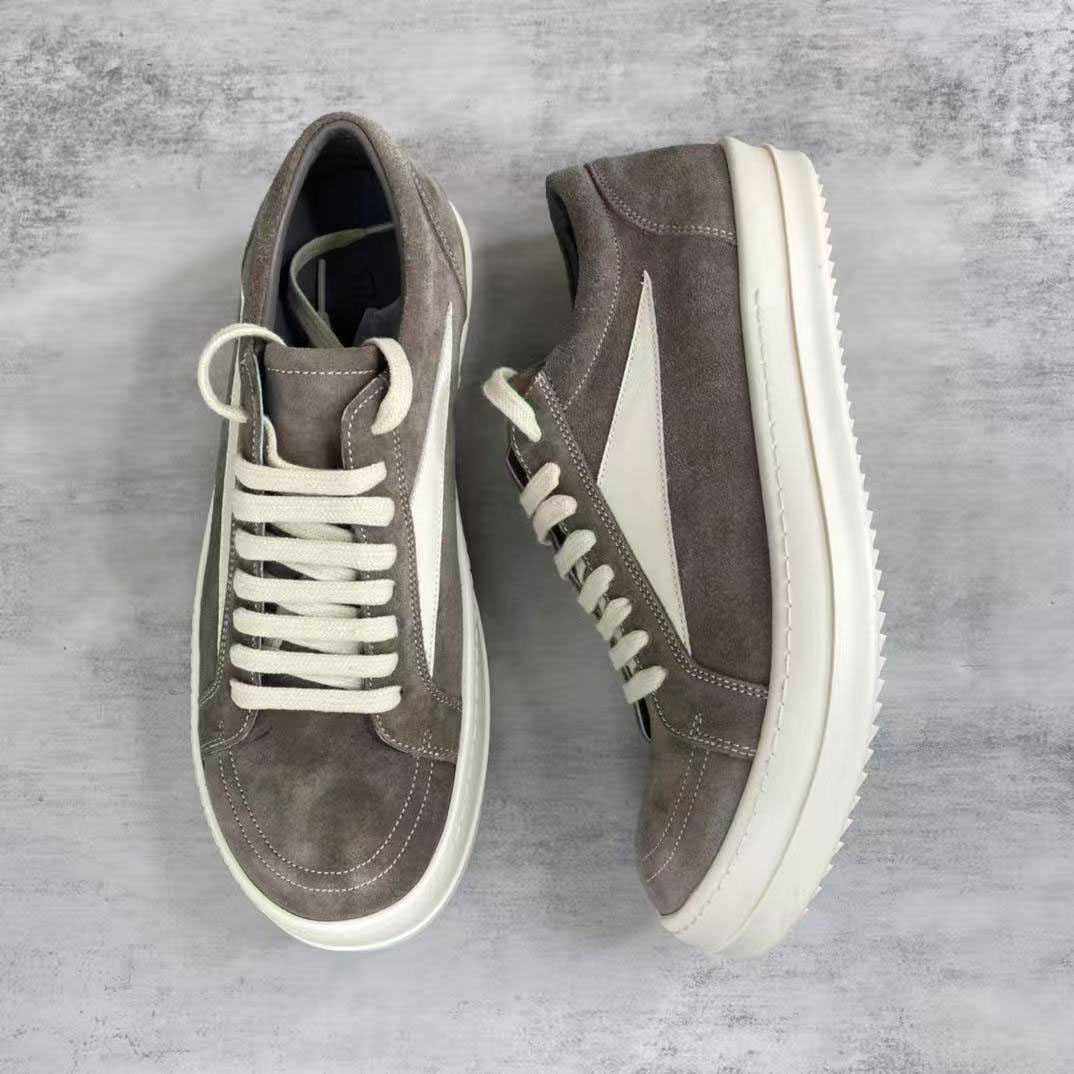 Rick Owens EDFU Suede Leather Vintage Low 'Dust Milk' - DesignerGu