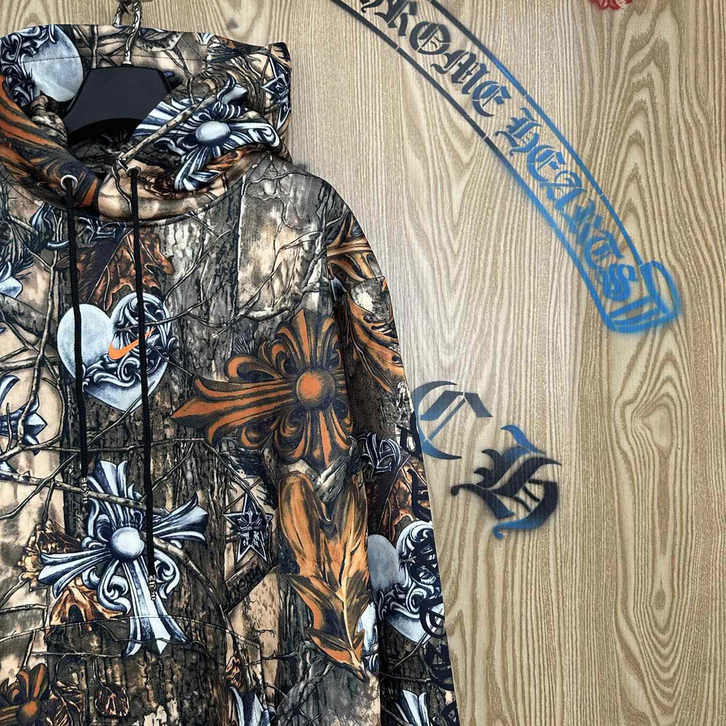 Chrome Hearts X NOCTA X Nike Cardinal Stock Fleece Hoodie 'Multi-Color/Safety Orange' - DesignerGu