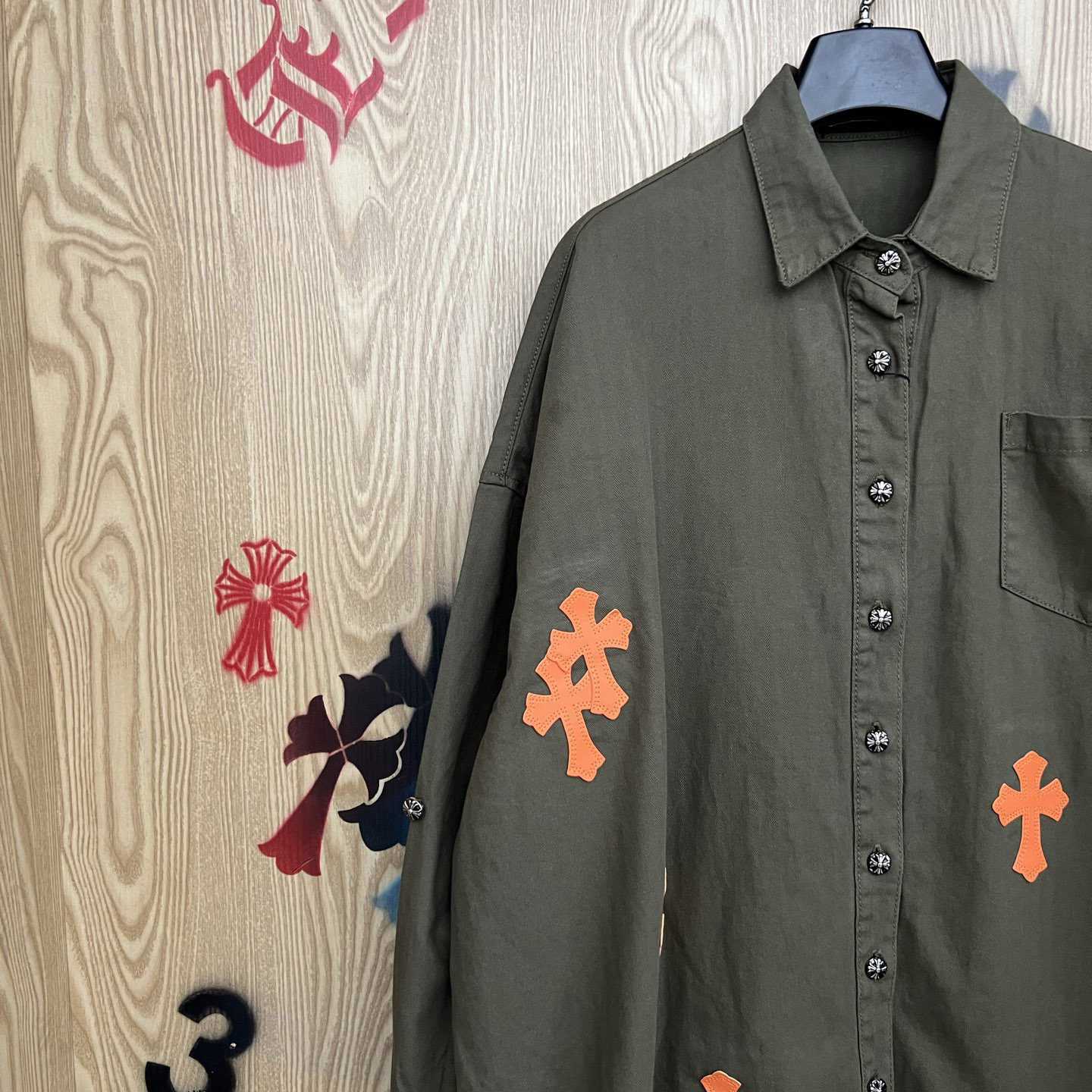 Chrome Hearts  Oversized Cross Patch Shirt - DesignerGu