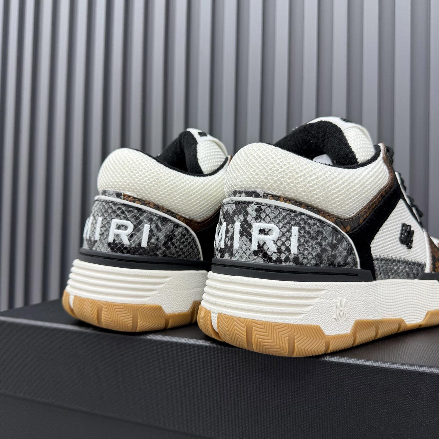 Amiri Off-White & Brown Snake MA-1 Sneakers - DesignerGu