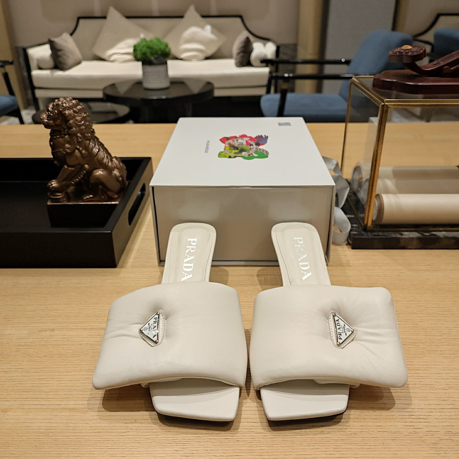 Prada Soft Padded Nappa Sandals - DesignerGu