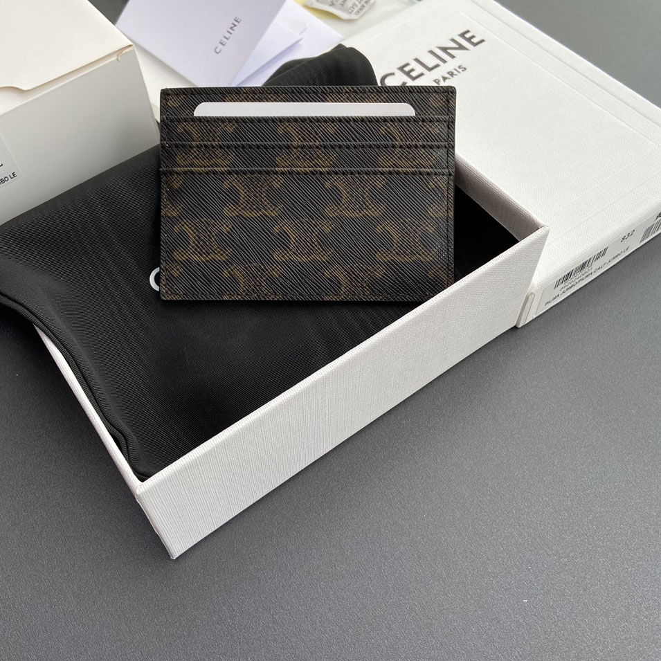 Celine Card Holder Triomphe In Triomphe Canvas - DesignerGu