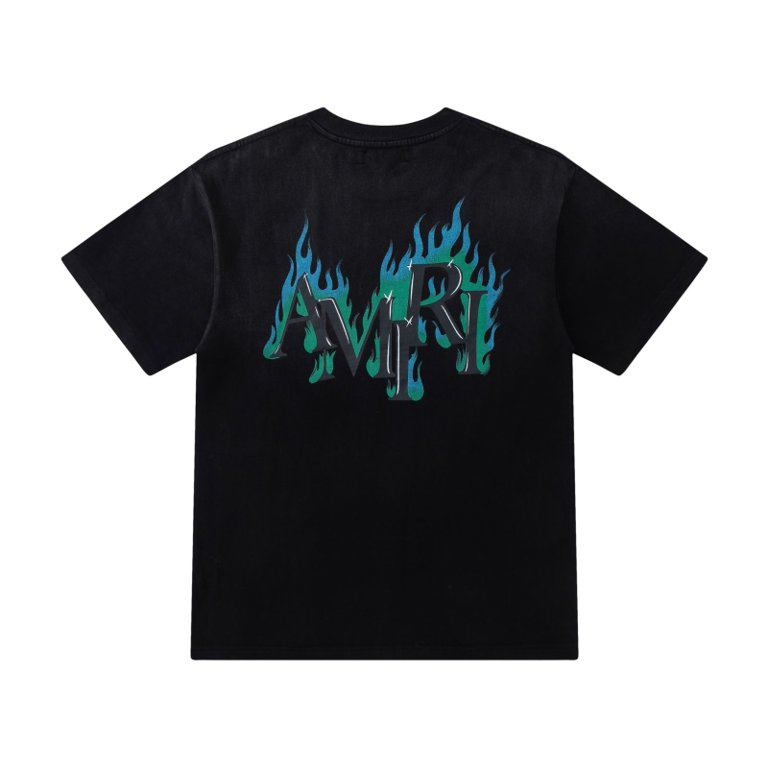 Amiri Flames Printed Cotton T-shirt - DesignerGu