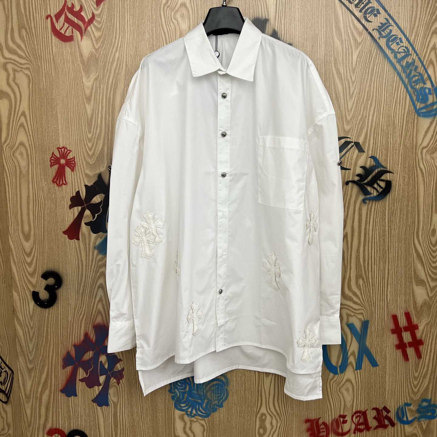 Chrome Hearts  Oversized Cross Patch Shirt - DesignerGu