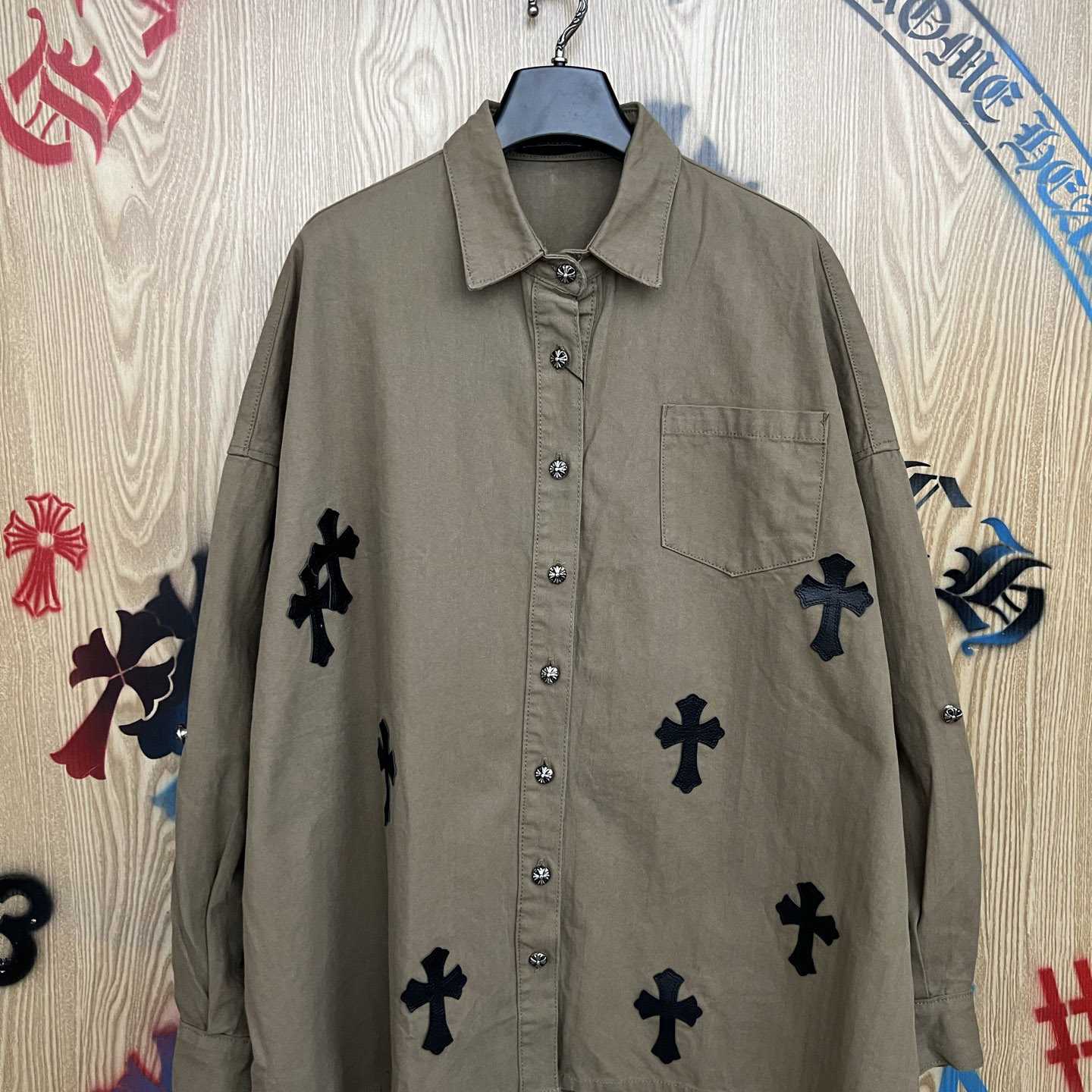Chrome Hearts  Oversized Cross Patch Shirt - DesignerGu