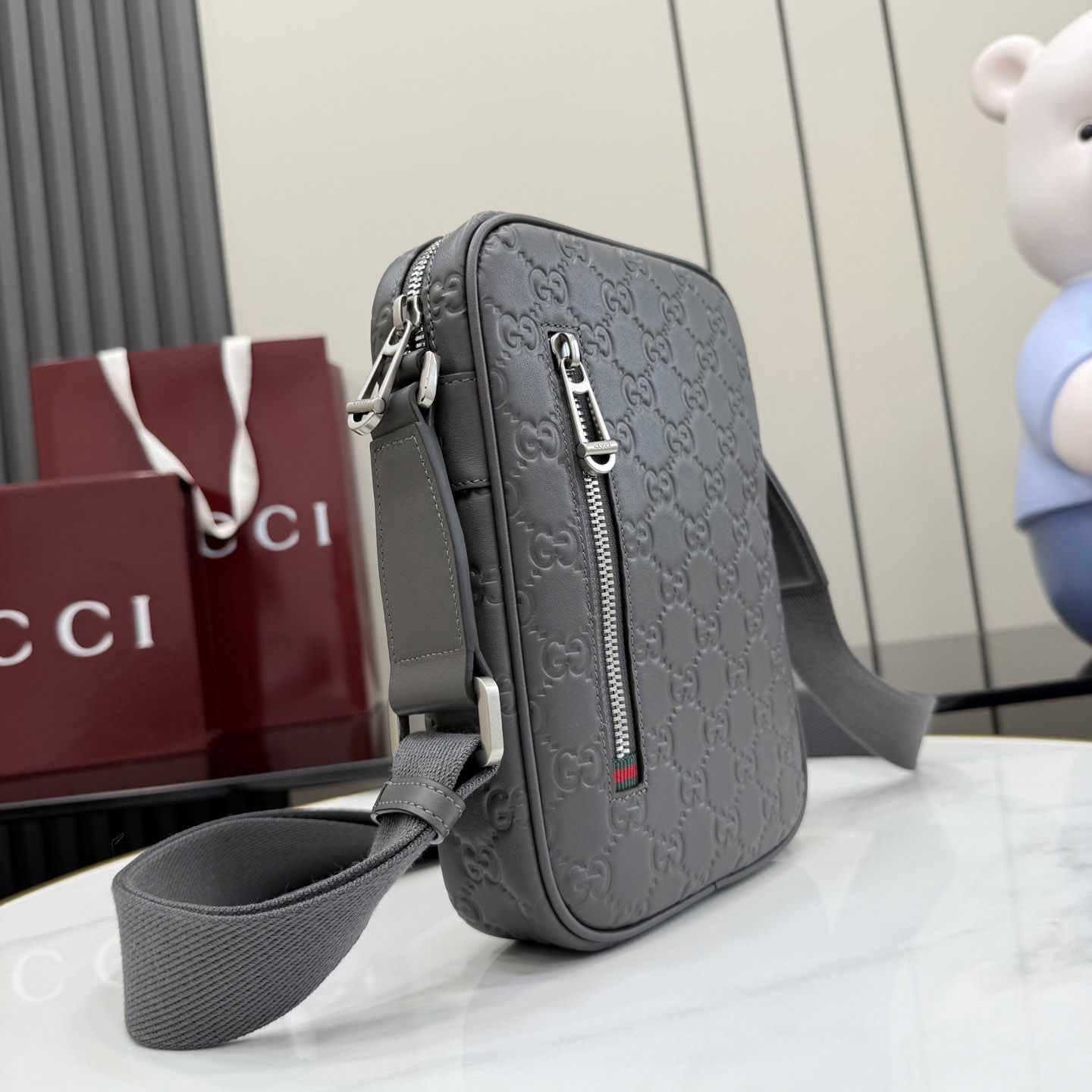 Gucci GG Emblem Small Crossbody Bag 850238 - DesignerGu