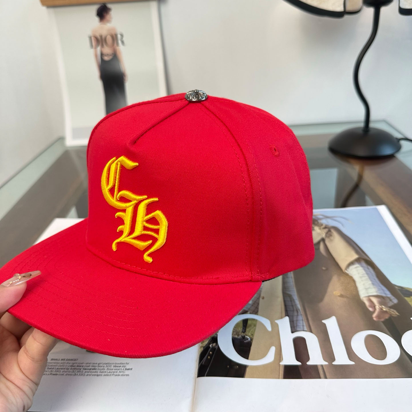 Chrome Hearts CH Trucker Hat 'Red' - DesignerGu