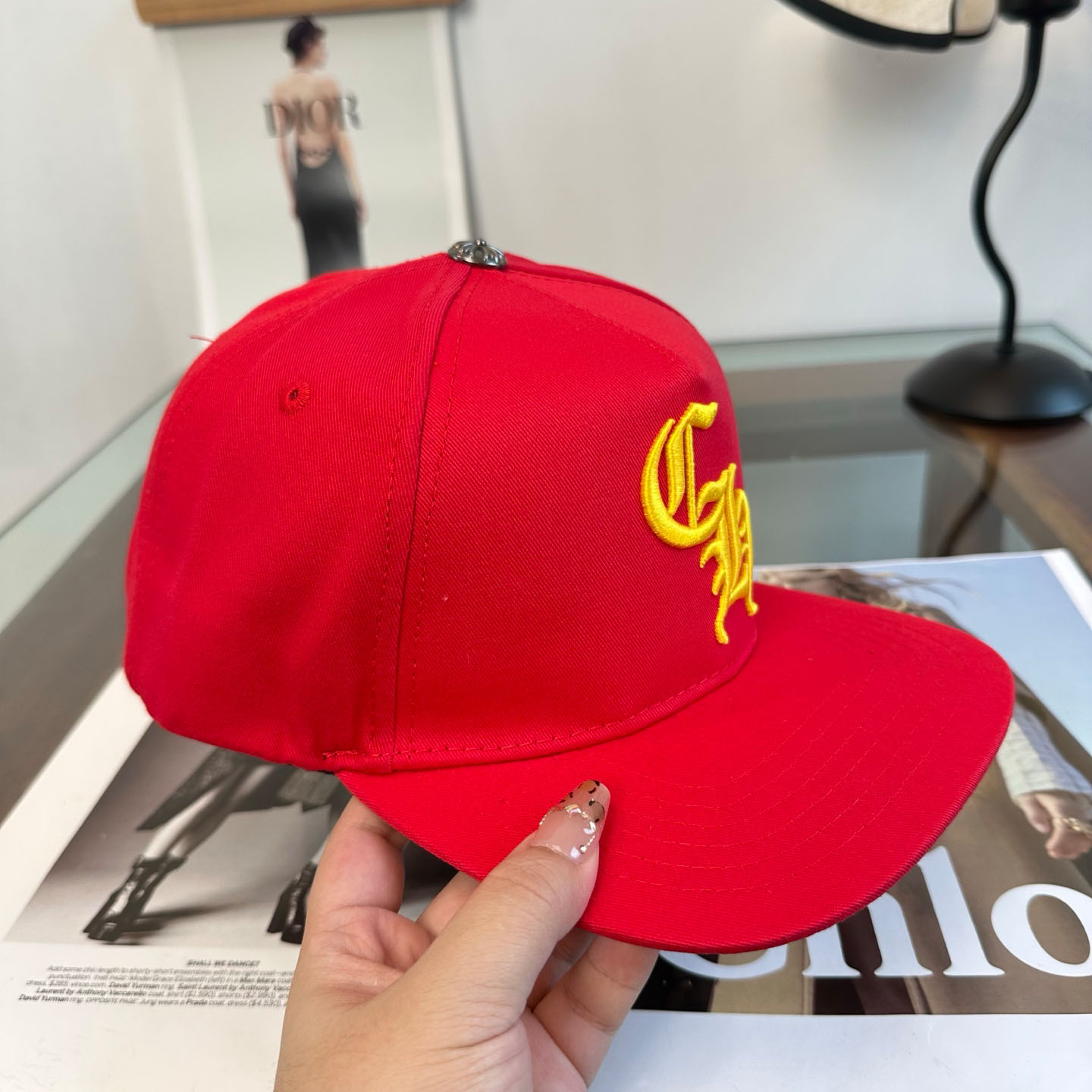 Chrome Hearts CH Trucker Hat 'Red' - DesignerGu