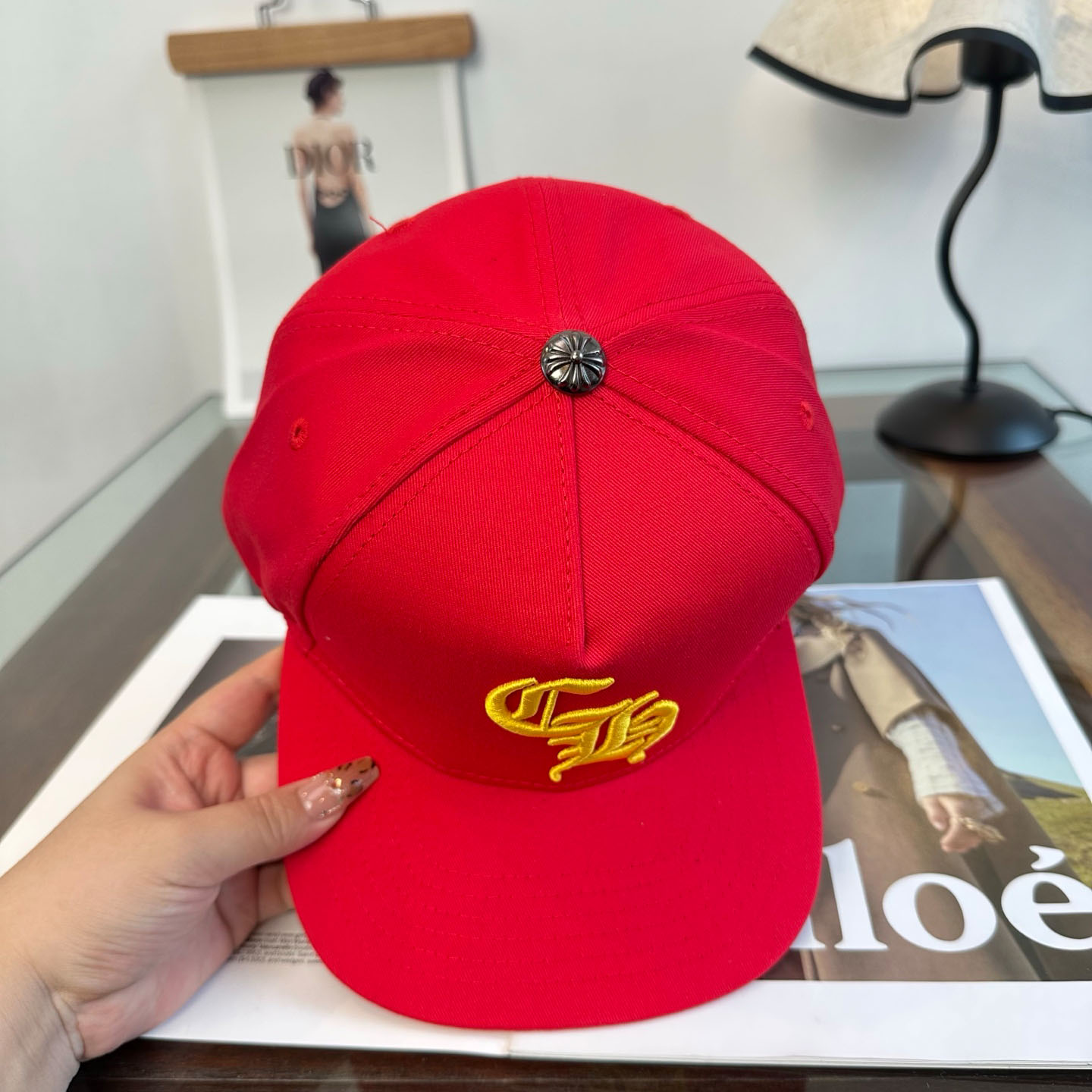 Chrome Hearts CH Trucker Hat 'Red' - DesignerGu