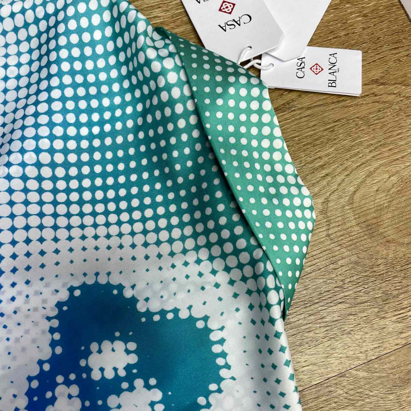 Casablanca Halftone Logo Short Sleeve Silk Shirt CA3577 - DesignerGu