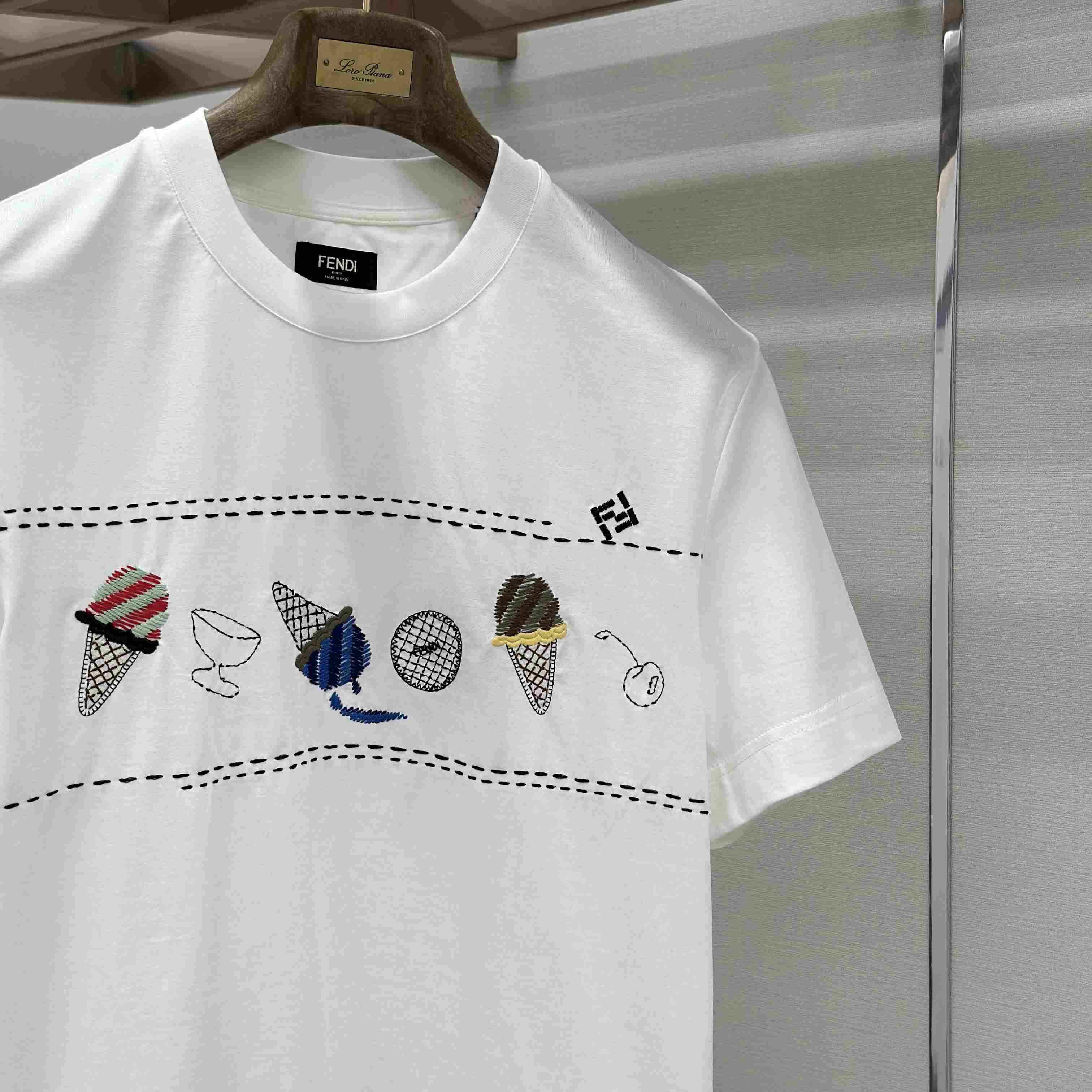 Fendi White Cotton T-shirt - DesignerGu