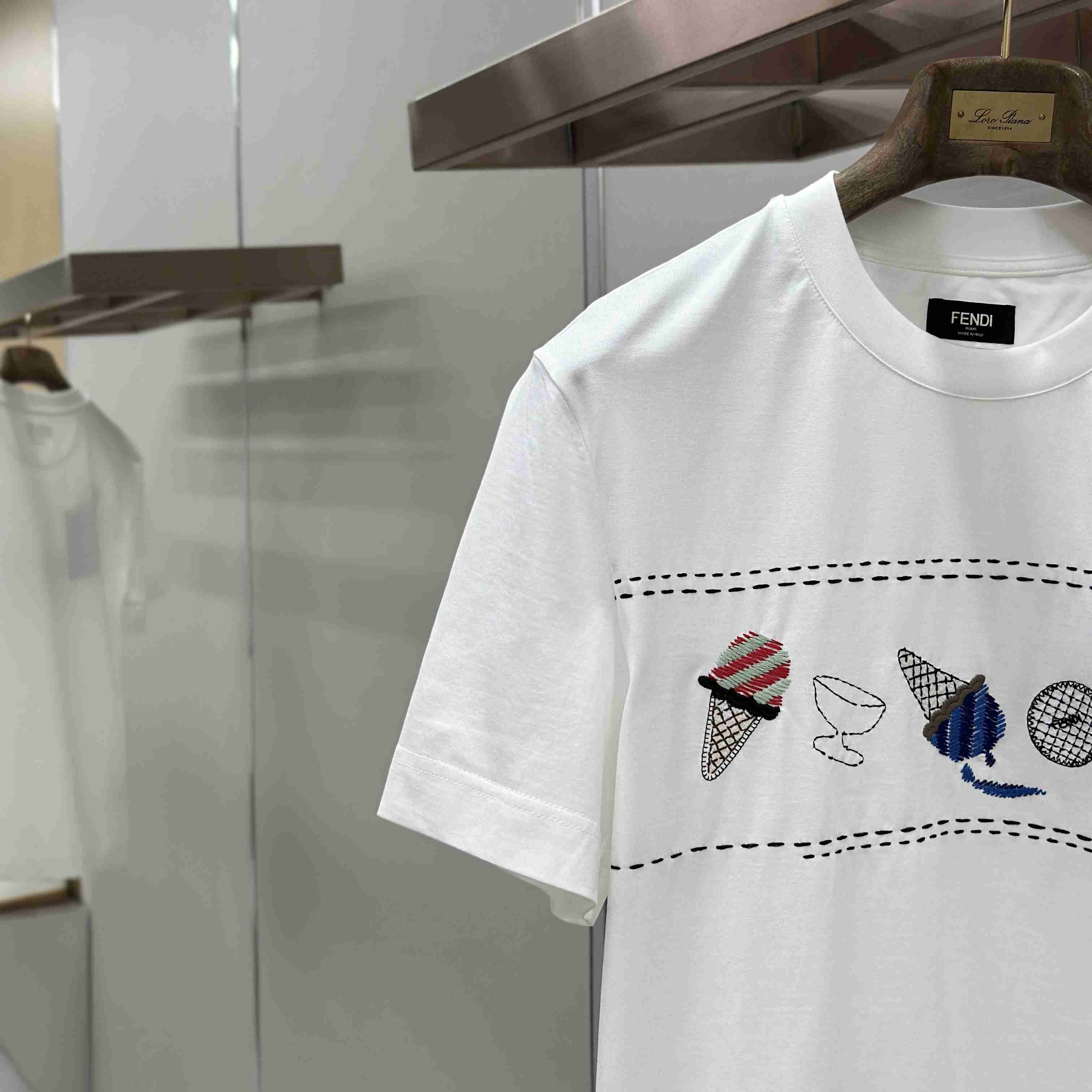 Fendi White Cotton T-shirt - DesignerGu