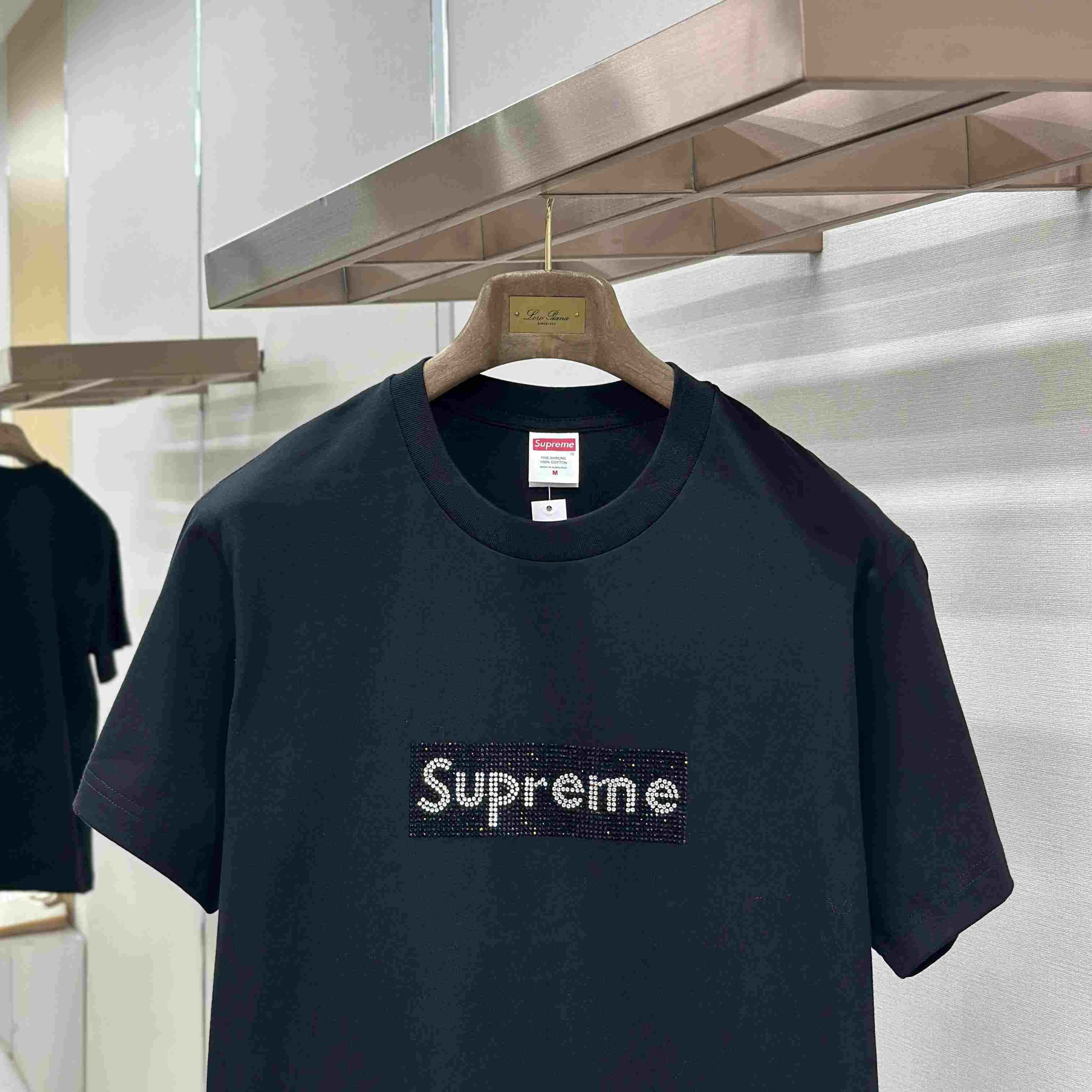 Supreme x Swarovski Box Logo T-Shirt - DesignerGu