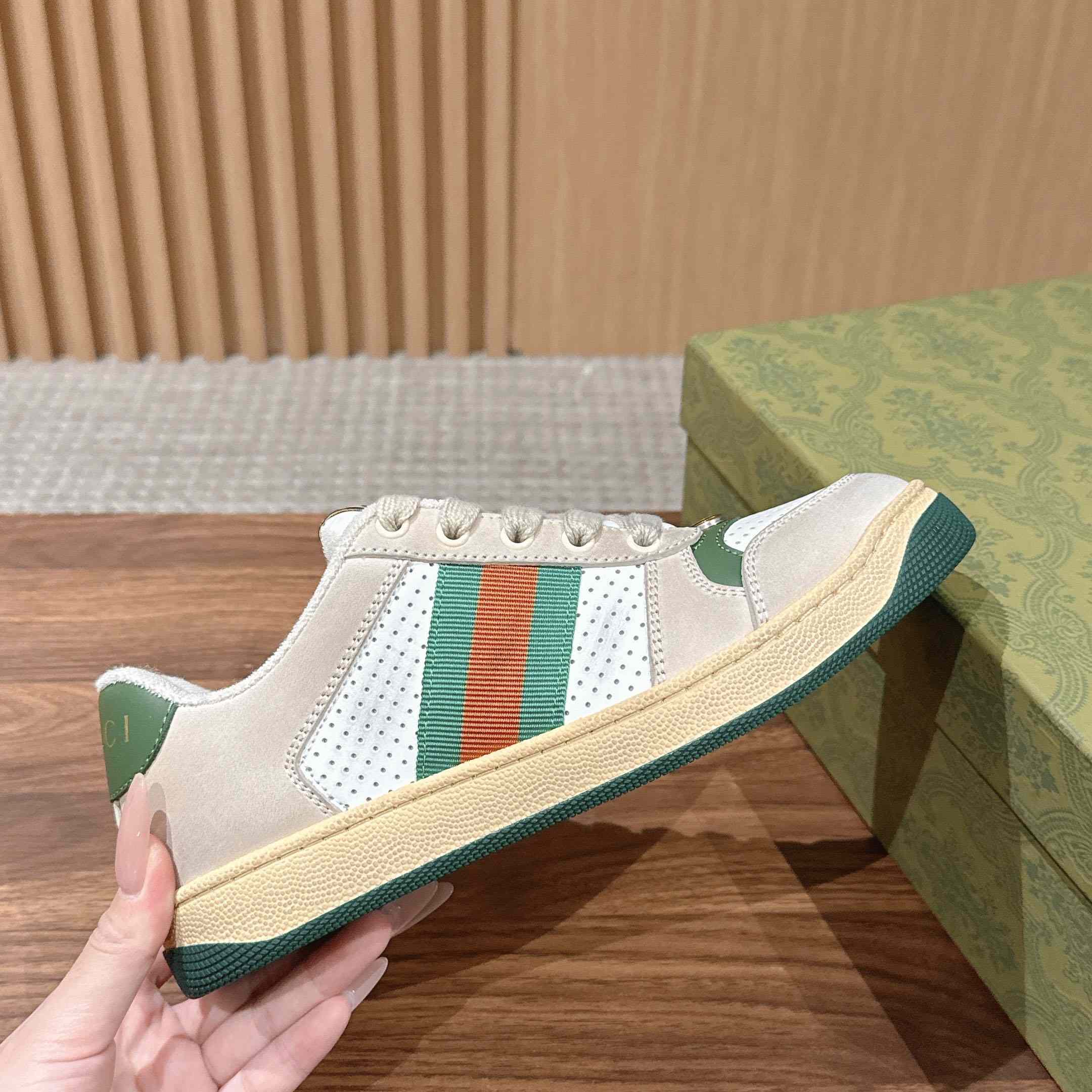 Gucci Screener Distressed 'Green Orange' - DesignerGu