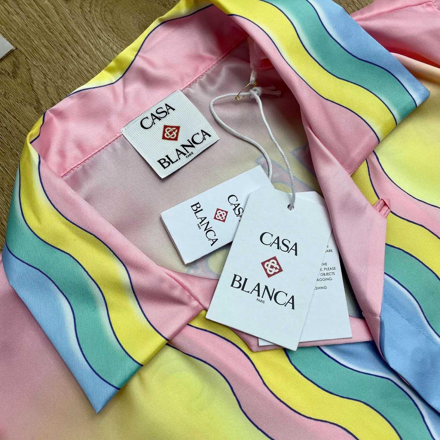 Casablanca Pink & Yellow 'For The Love Of Dance' Short Sleeve Shirt CA3575 - DesignerGu