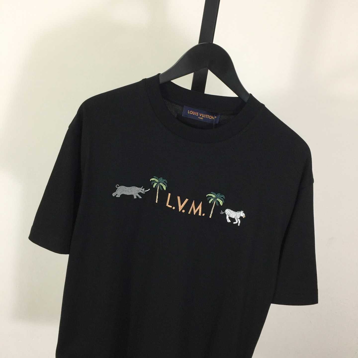 Louis Vuitton Logo Cotton T-Shirt  - DesignerGu