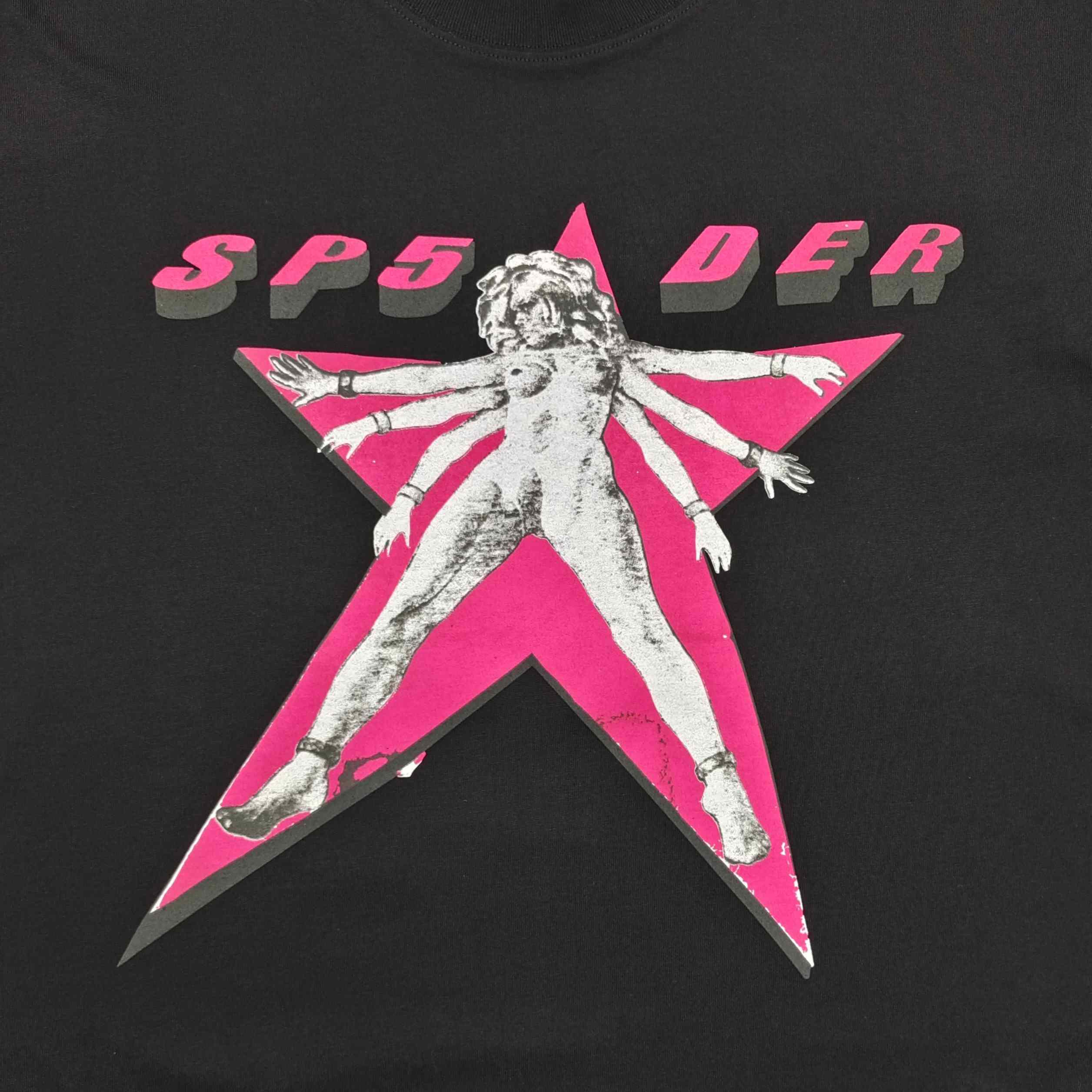 Sp5der Star Girl Tee 'Black' - DesignerGu