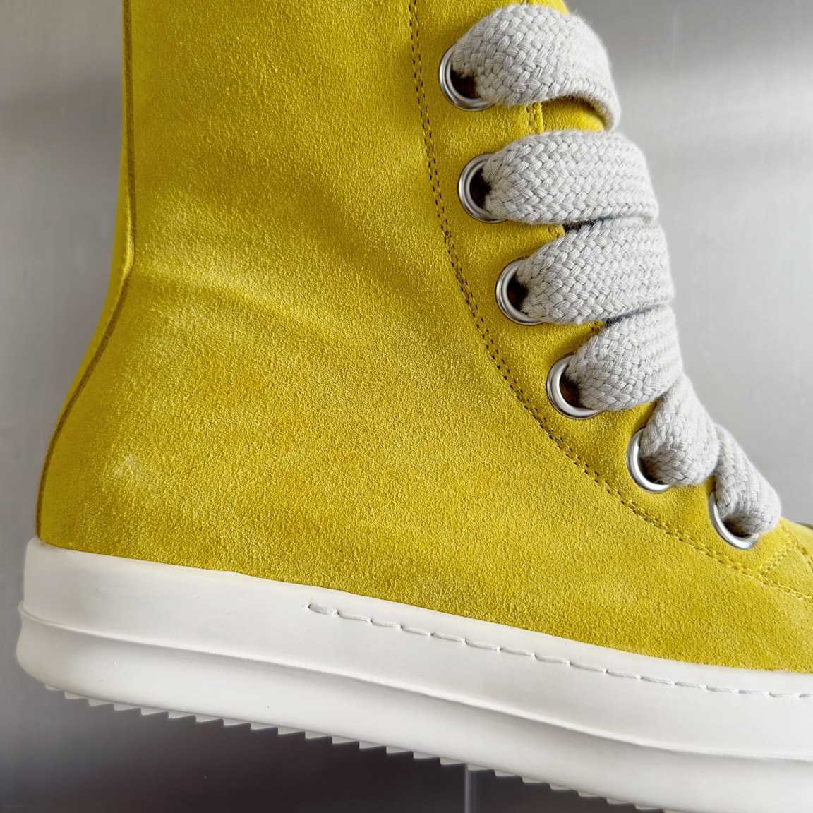 Rick Owens Yellow High Sneakers - DesignerGu