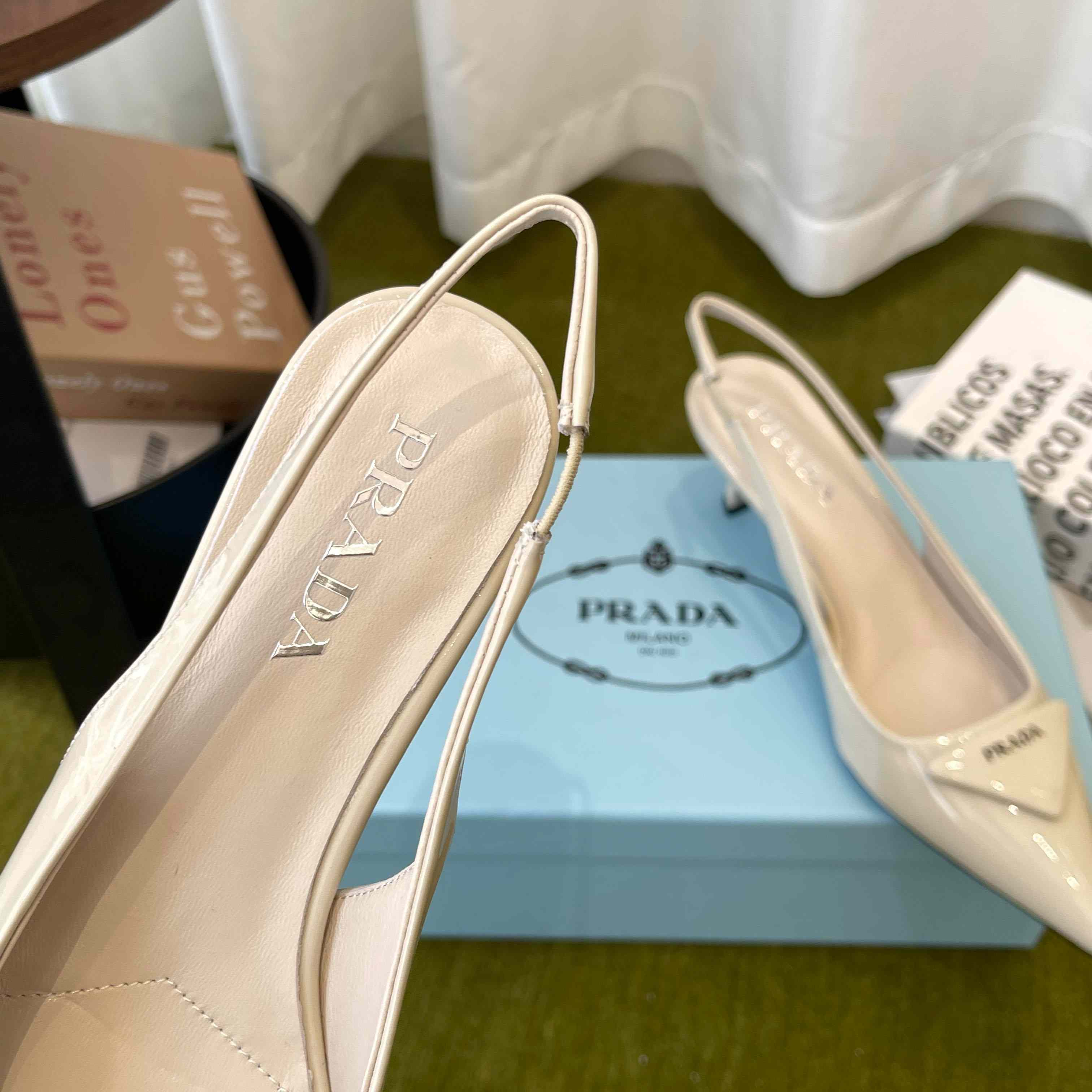 Prada Patent Leather Slingback Pumps - DesignerGu
