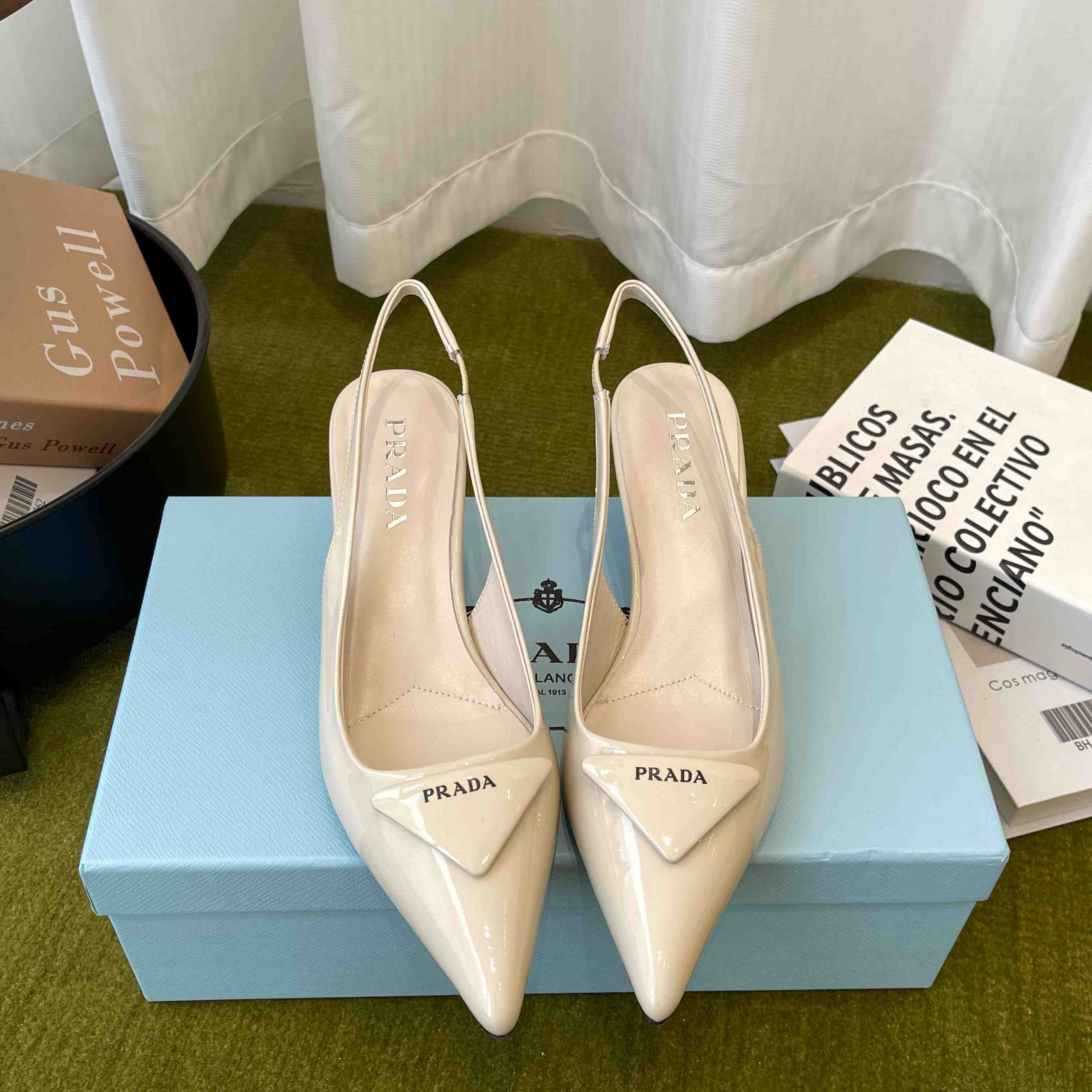 Prada Patent Leather Slingback Pumps - DesignerGu