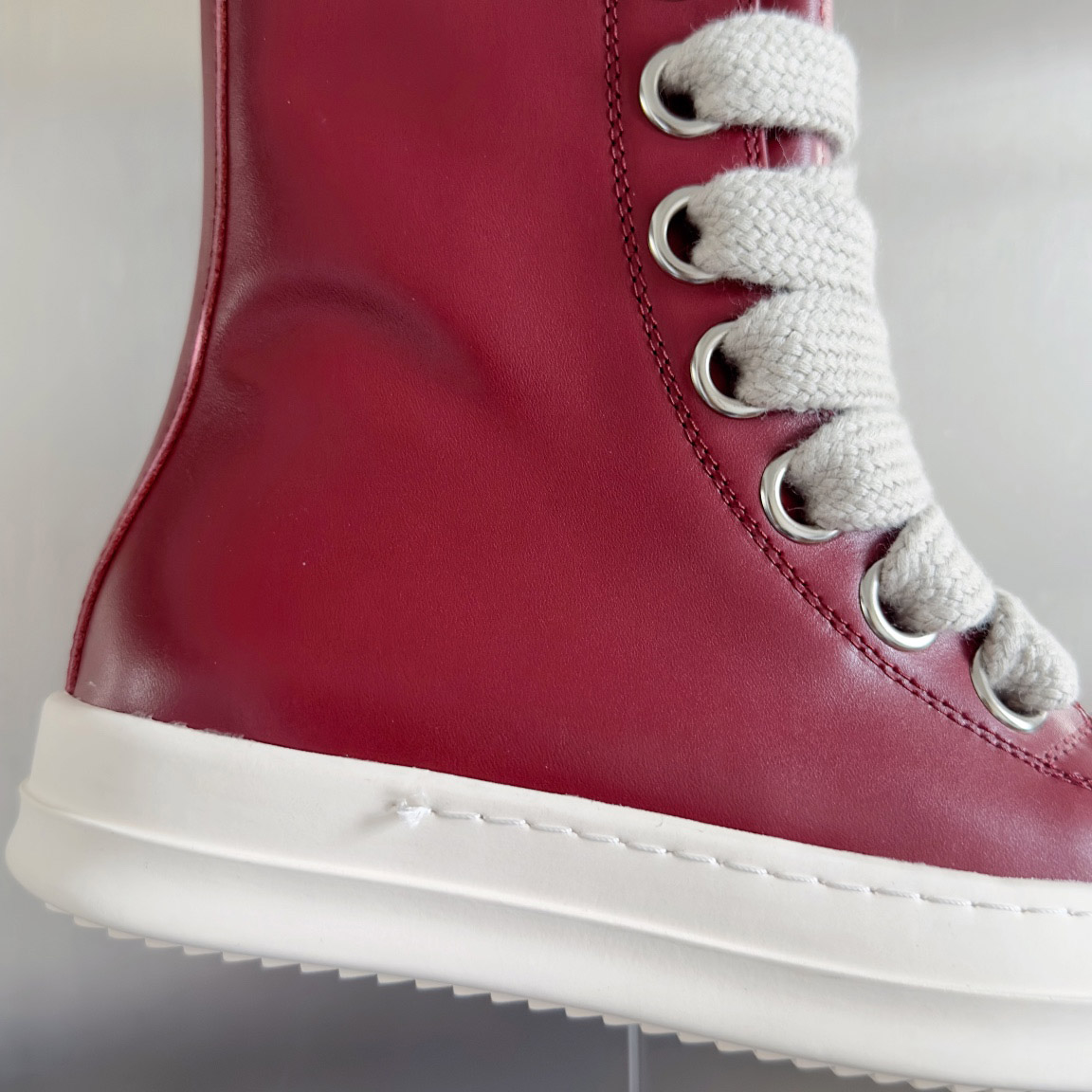 Rick Owens Red Porterville Jumbolaced Sneakers - DesignerGu