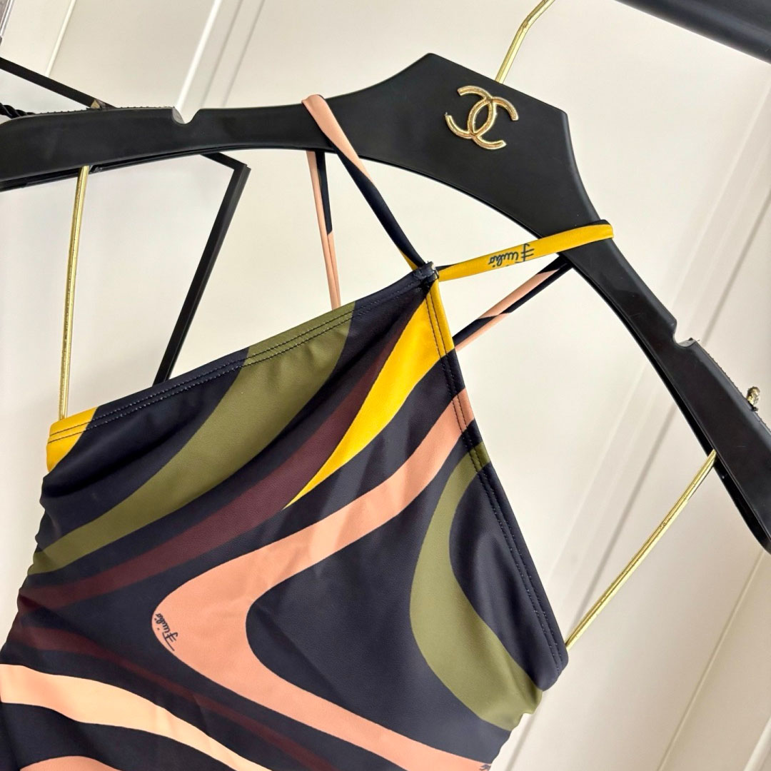 Pucci Printed Halterneck Swimsuit - DesignerGu