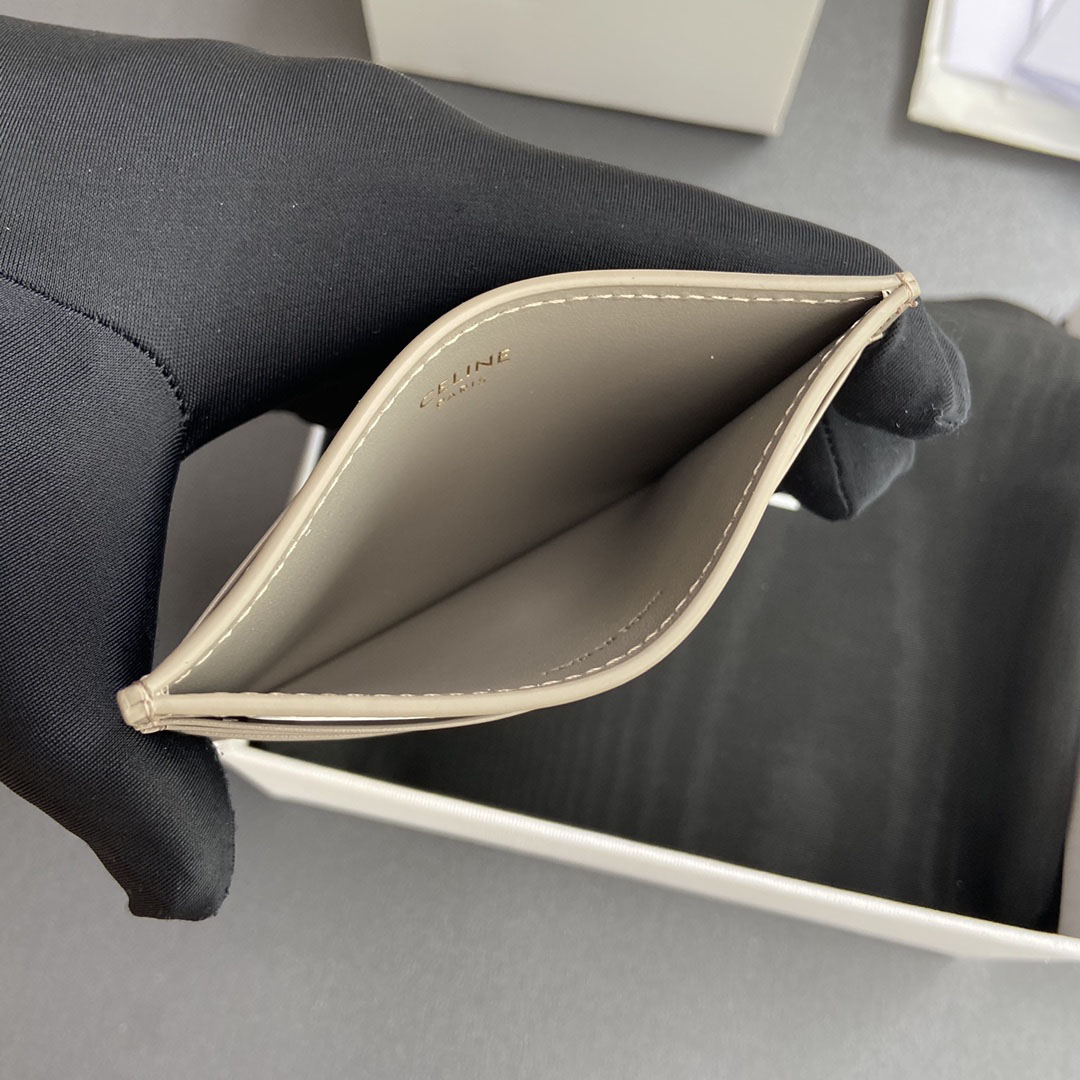 Celine Card Holder Triomphe In Shiny Calfskin  - DesignerGu