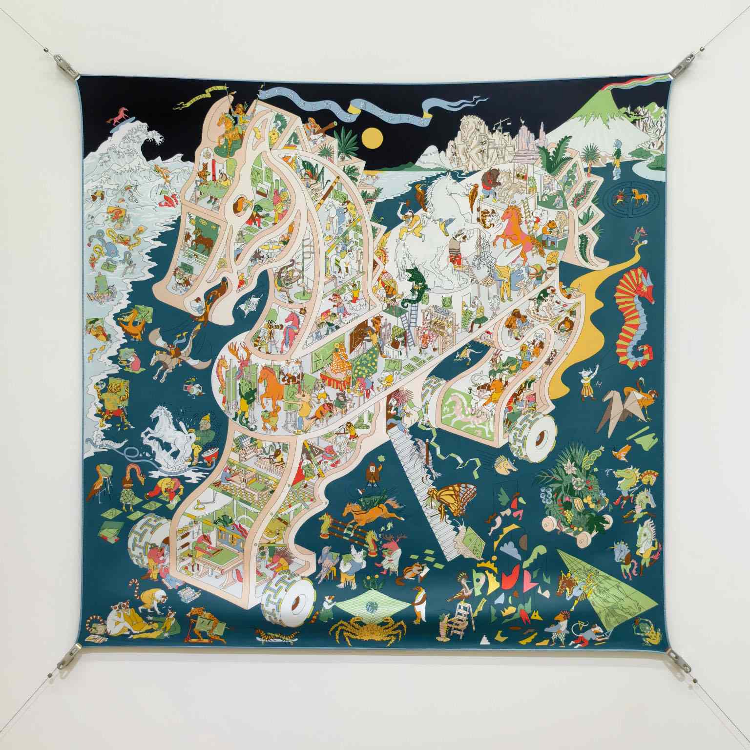 Hermes Academia Hippica Scarf 90 - DesignerGu
