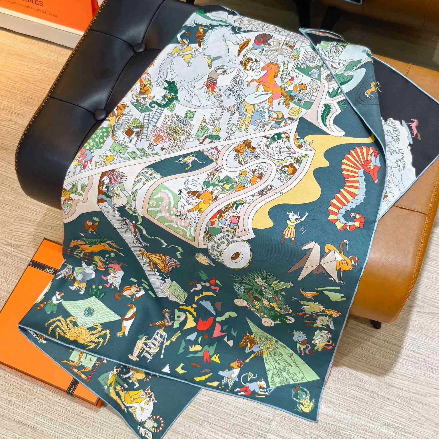 Hermes Academia Hippica Scarf 90 - DesignerGu