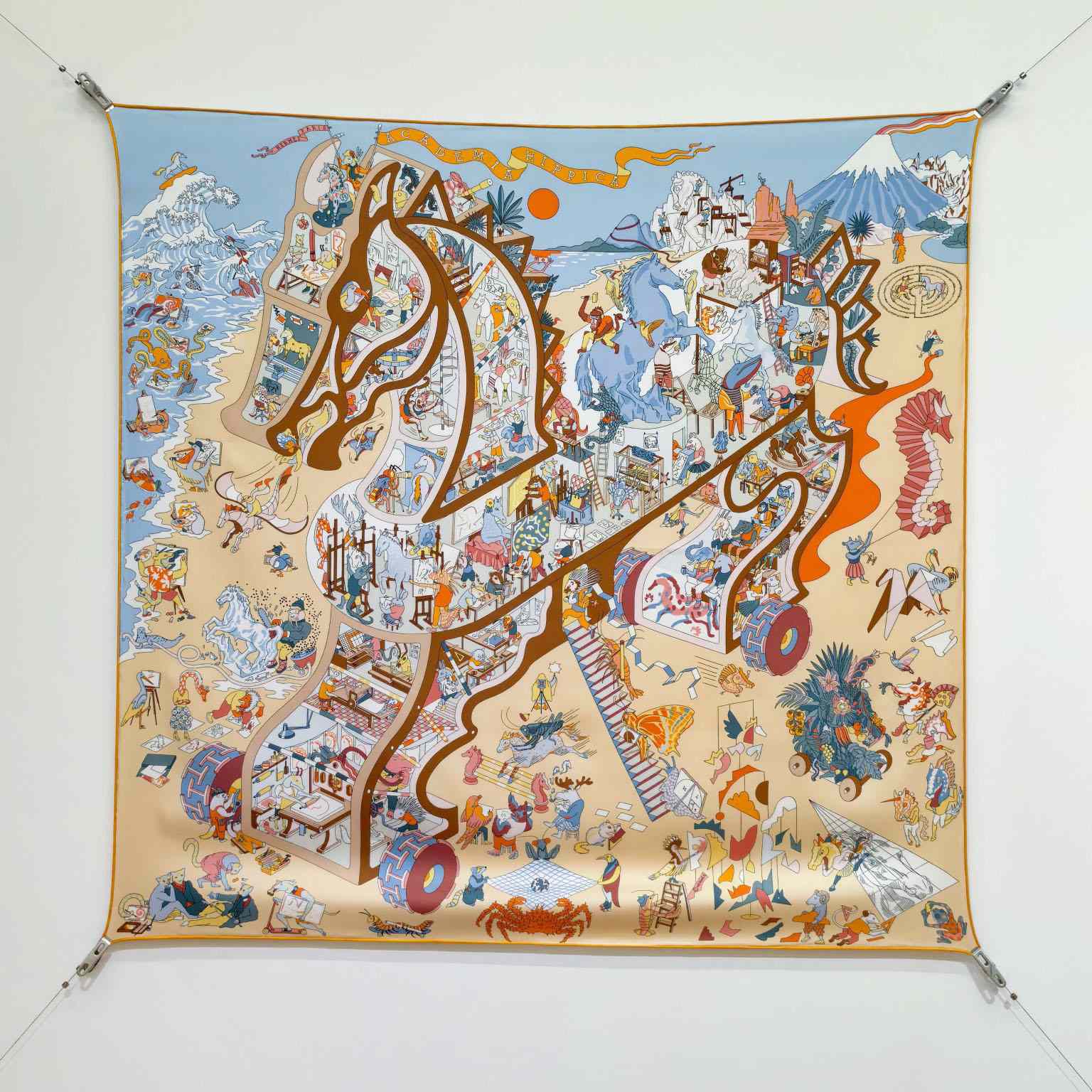 Hermes Academia Hippica Scarf 90 - DesignerGu