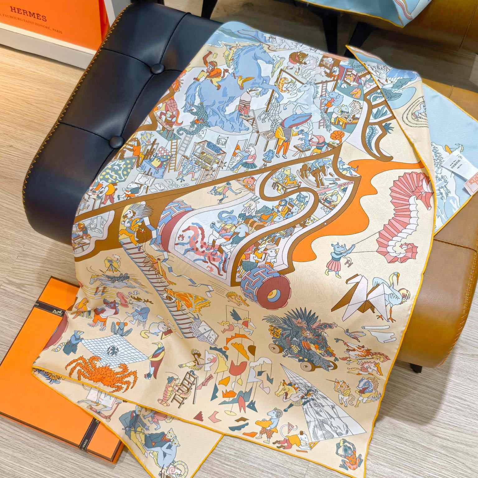 Hermes Academia Hippica Scarf 90 - DesignerGu