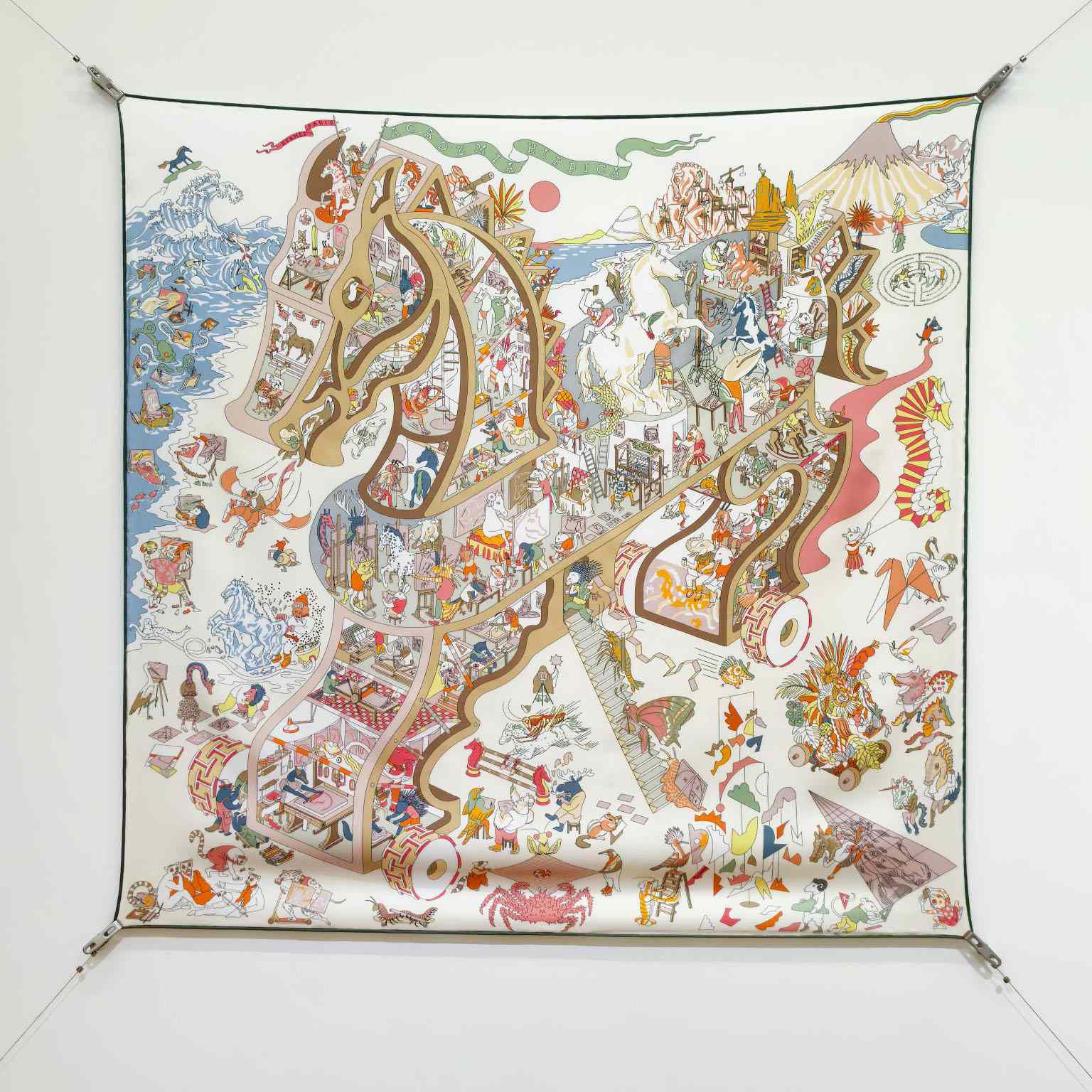 Hermes Academia Hippica Scarf 90 - DesignerGu
