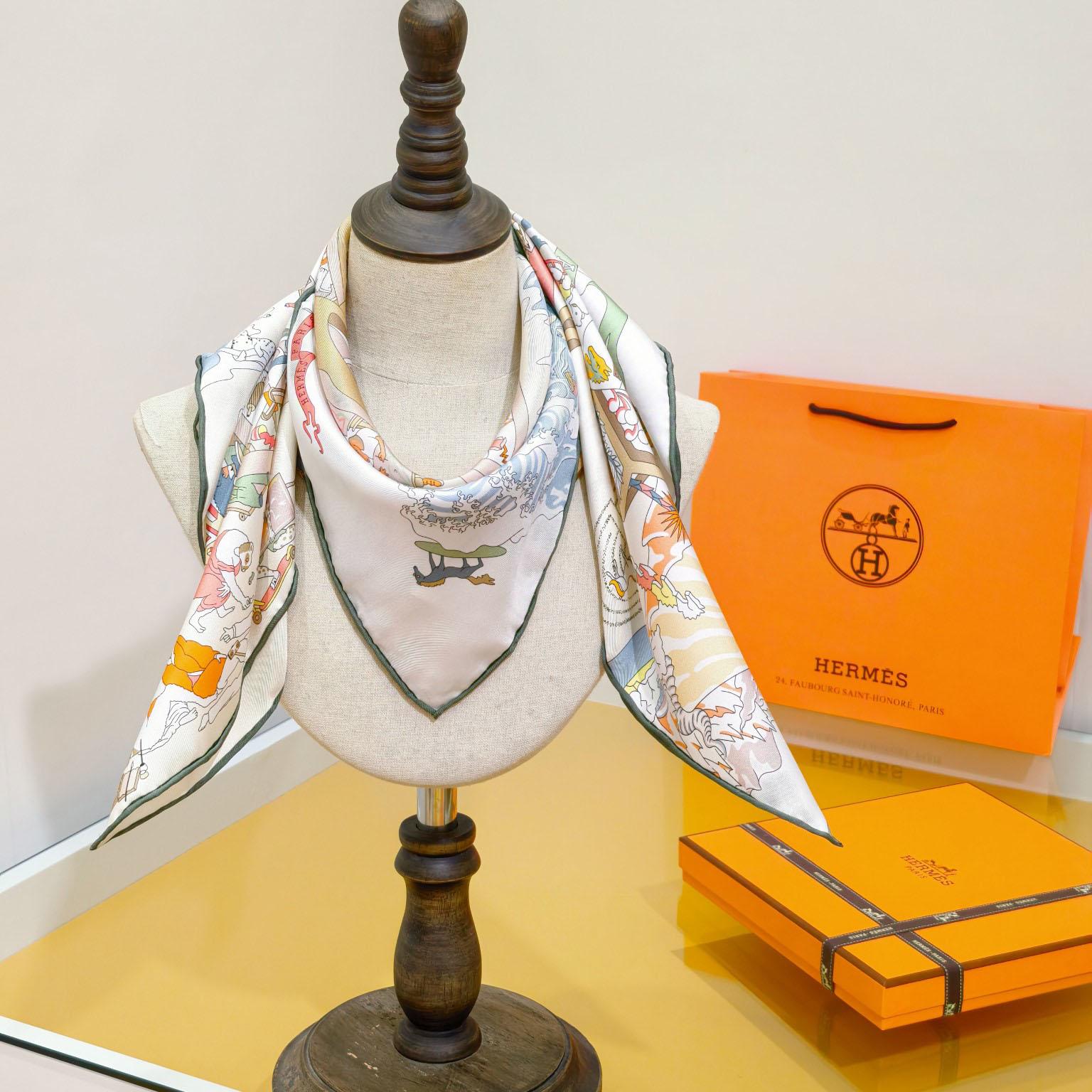 Hermes Academia Hippica Scarf 90 - DesignerGu