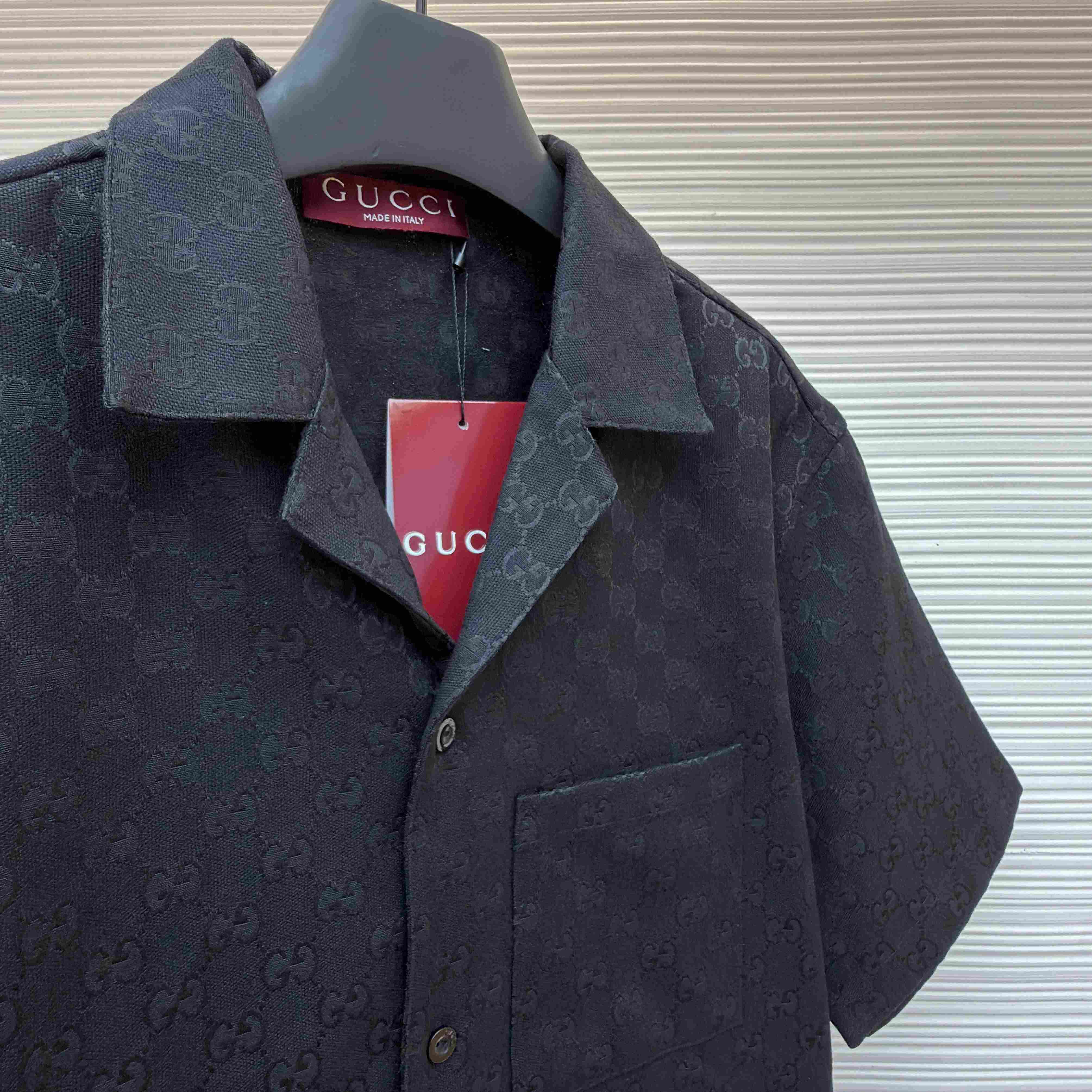 Gucci GG Canvas Linen Blend Bowling Shirt - DesignerGu
