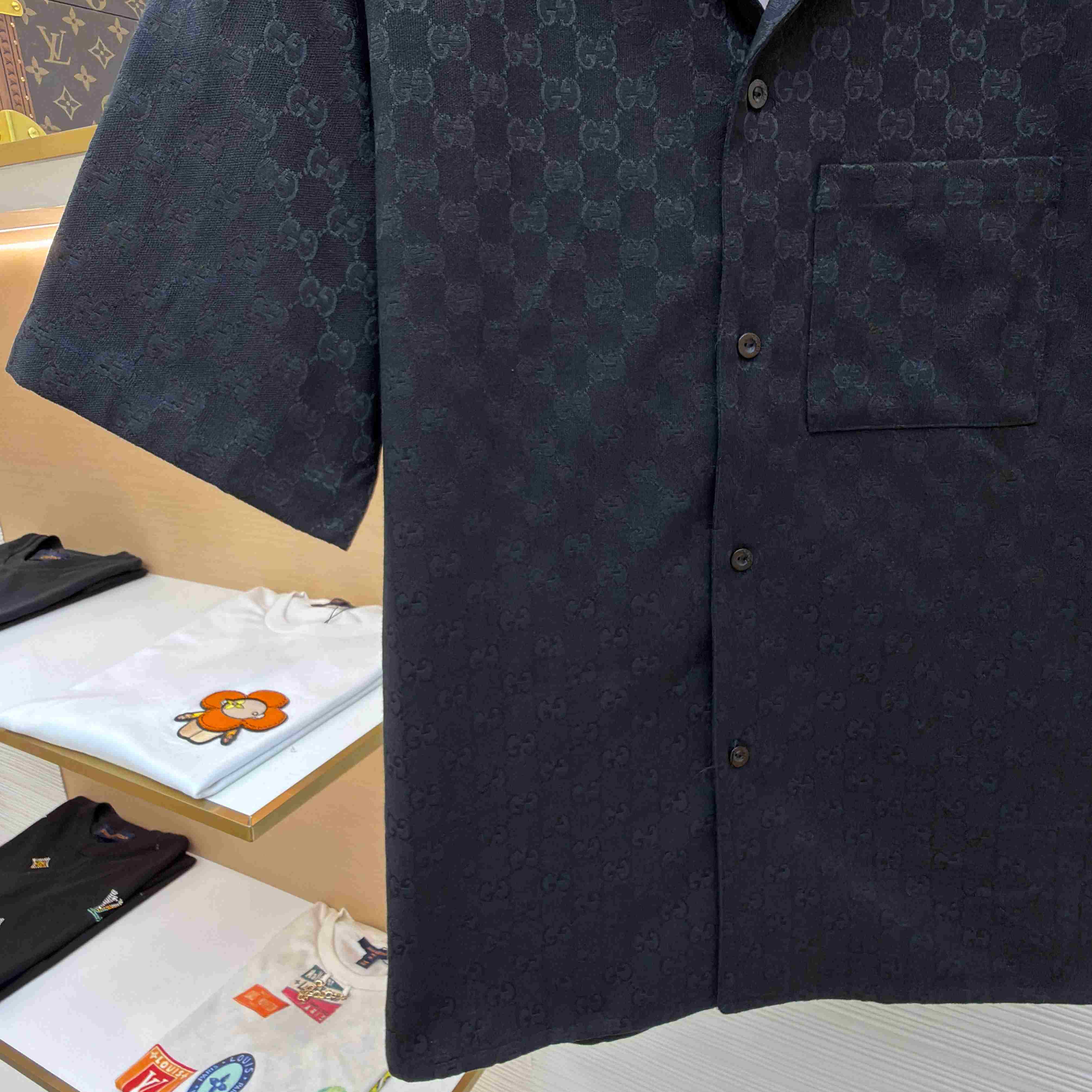 Gucci GG Canvas Linen Blend Bowling Shirt - DesignerGu