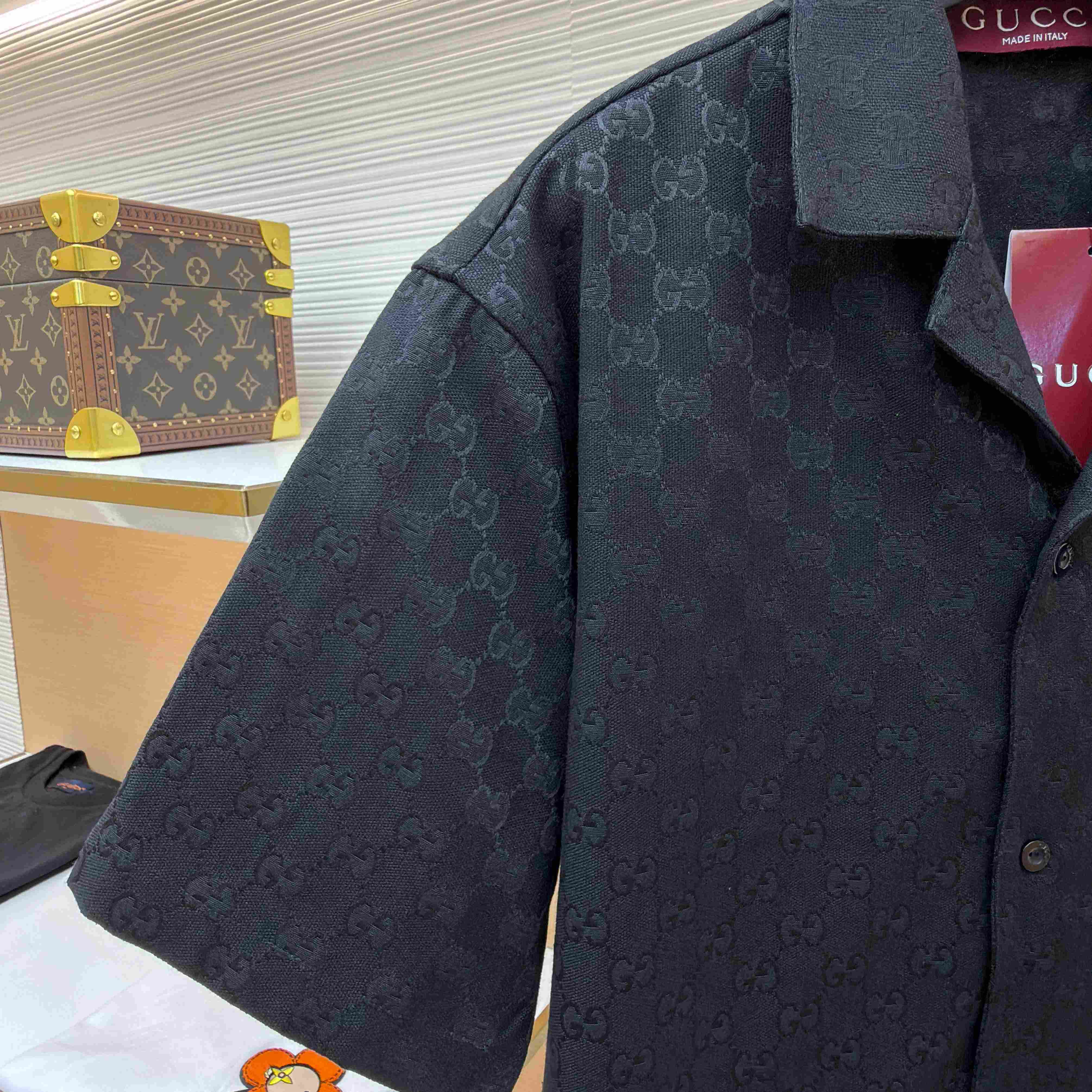 Gucci GG Canvas Linen Blend Bowling Shirt - DesignerGu