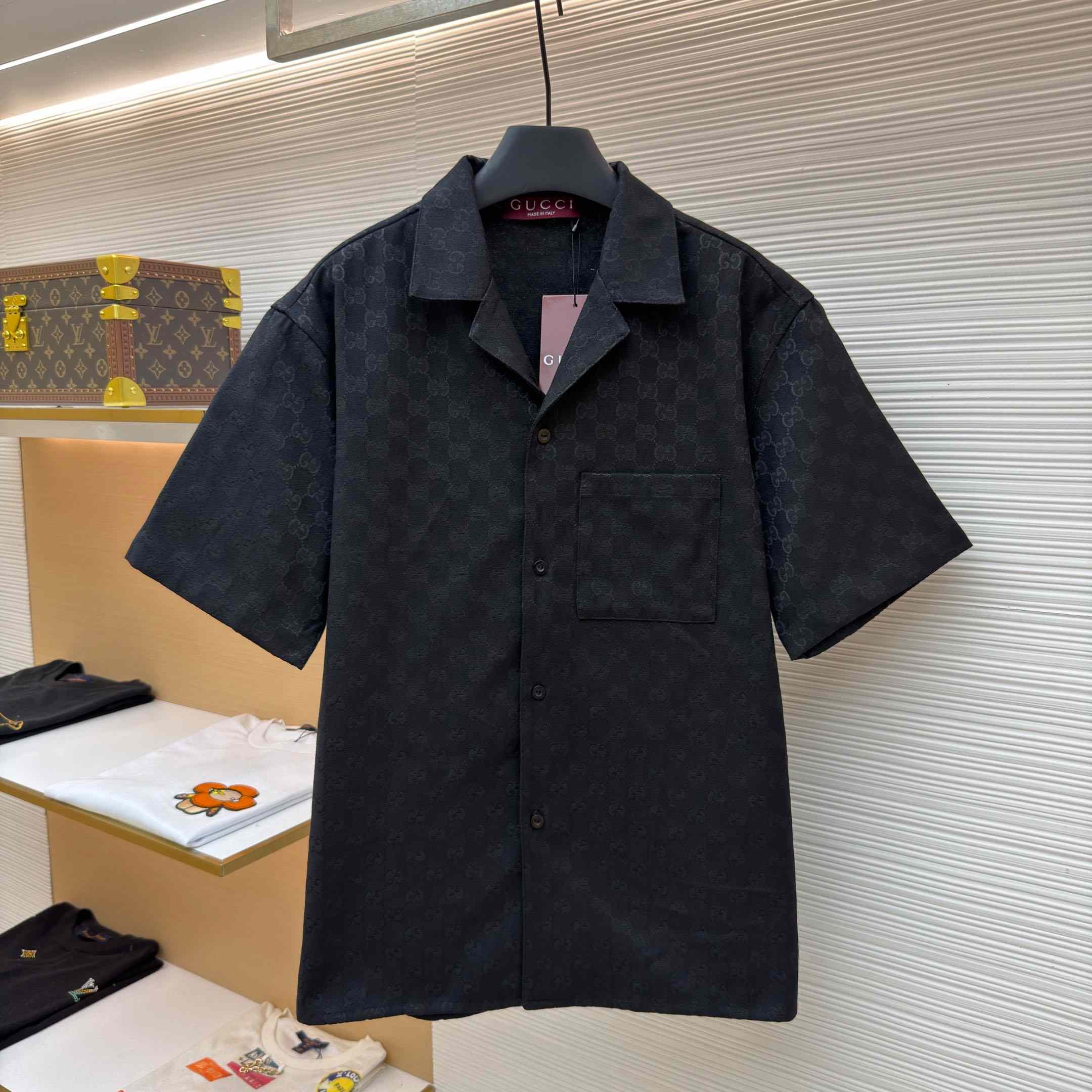 Gucci GG Canvas Linen Blend Bowling Shirt - DesignerGu