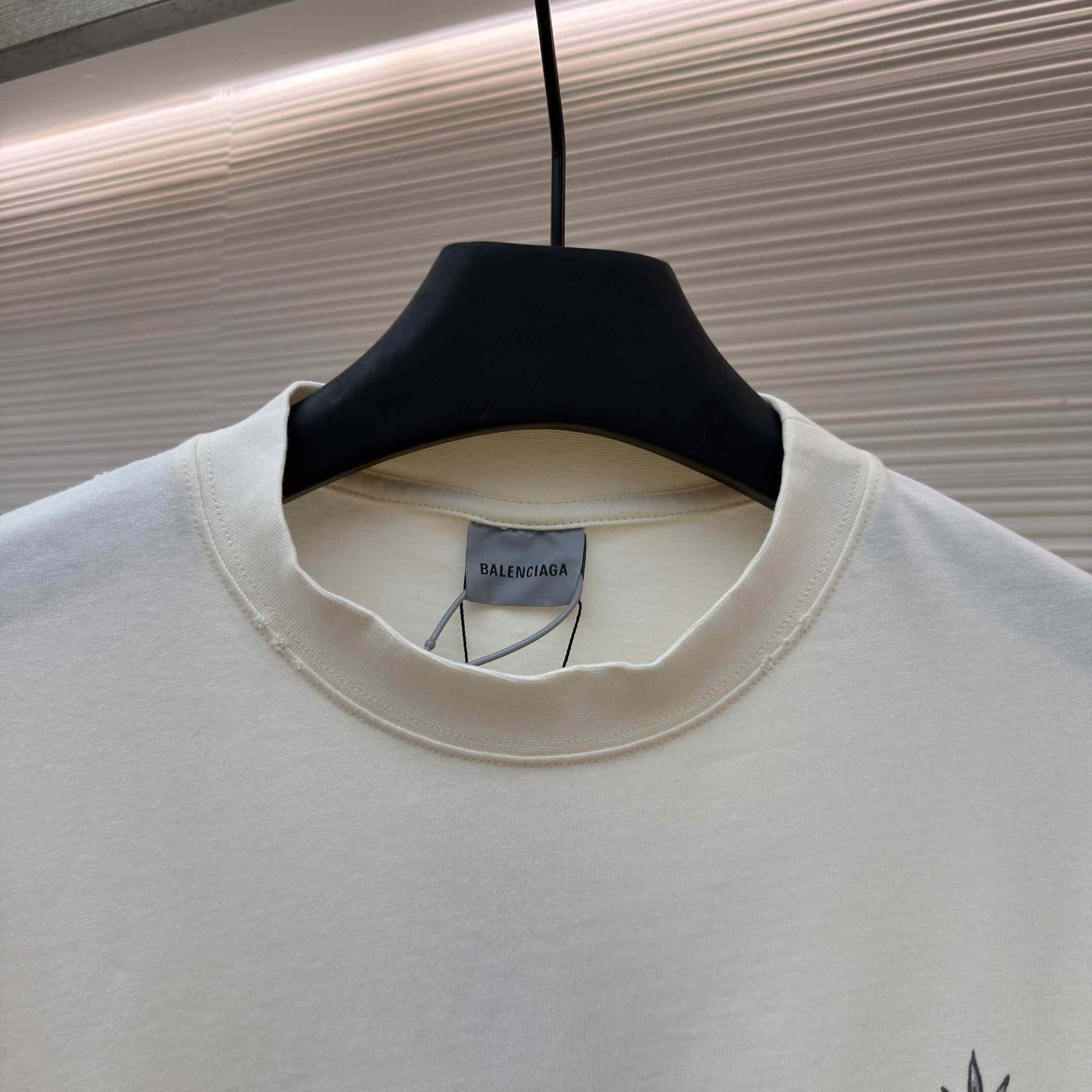 Balenciaga Tattoo Medium Fit T-shirt In Cream - DesignerGu