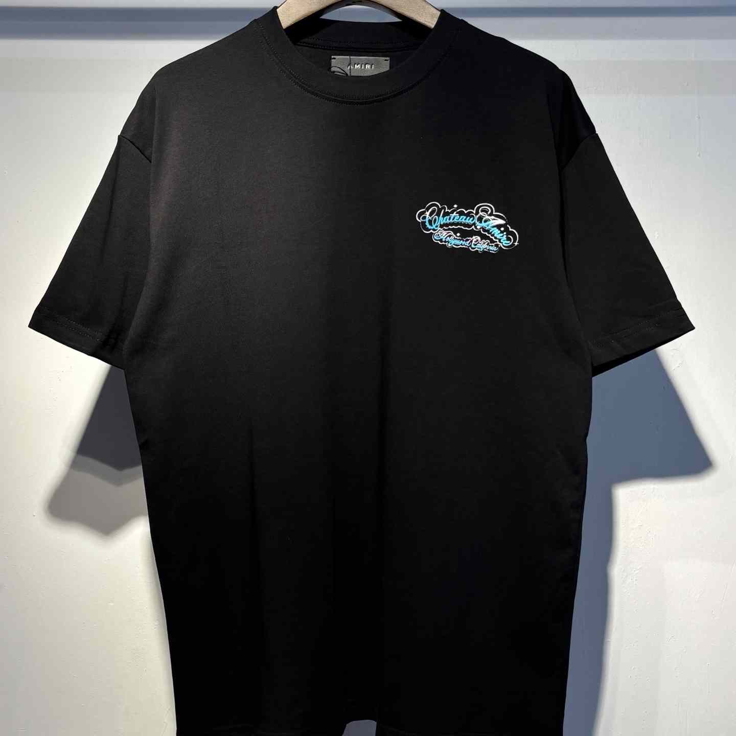 Amiri  Crystal-Print Chateau Amiri Cotton T-Shirt - DesignerGu