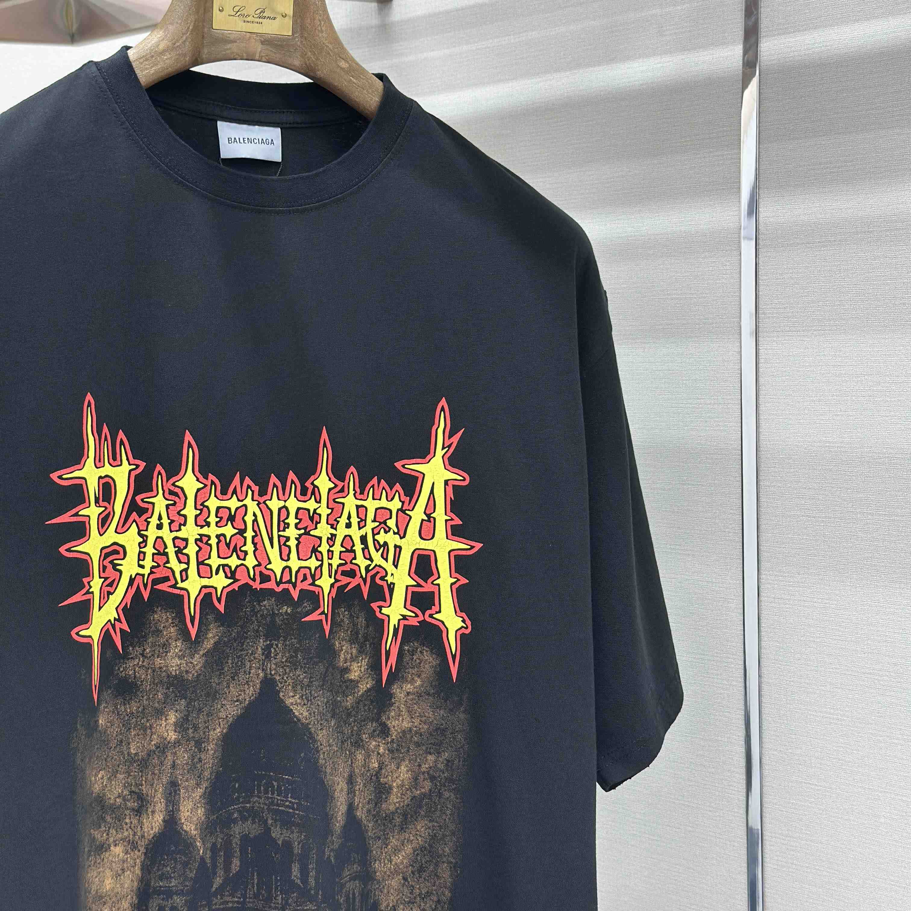 Balenciaga Paris Thunderstorm Oversized T-Shirt  - DesignerGu