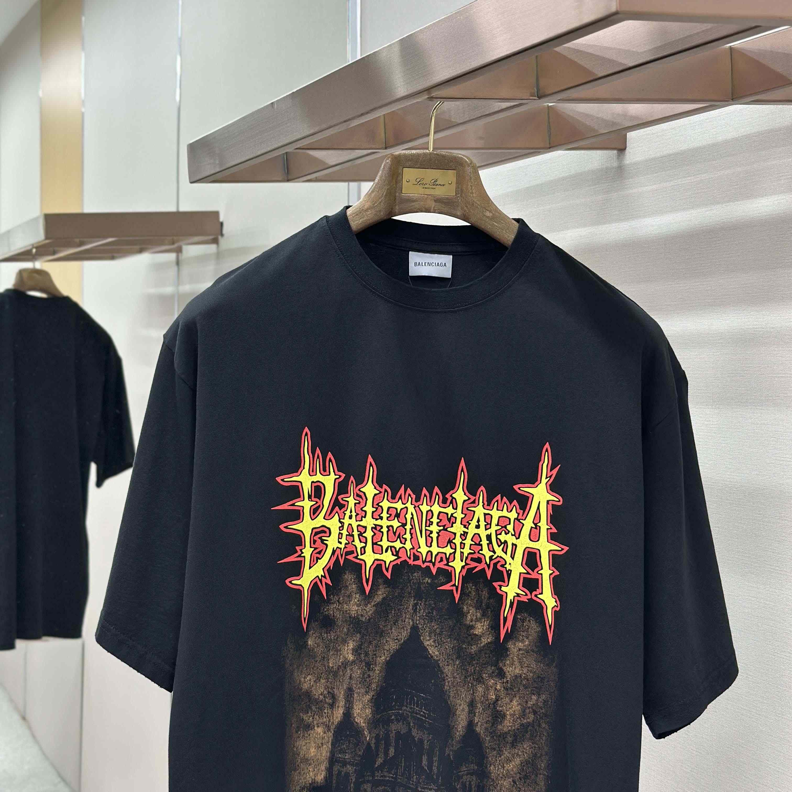 Balenciaga Paris Thunderstorm Oversized T-Shirt  - DesignerGu