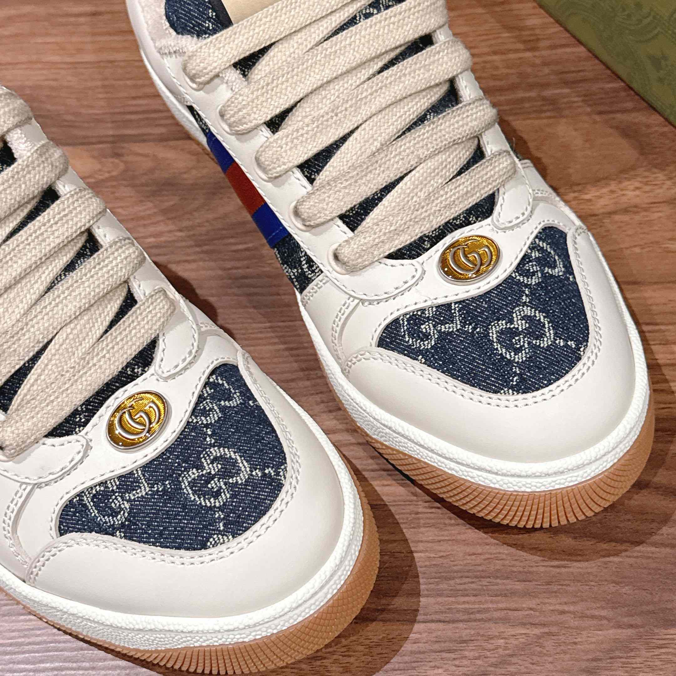Gucci Screener 'GG Canvas - Denim Ivory' - DesignerGu