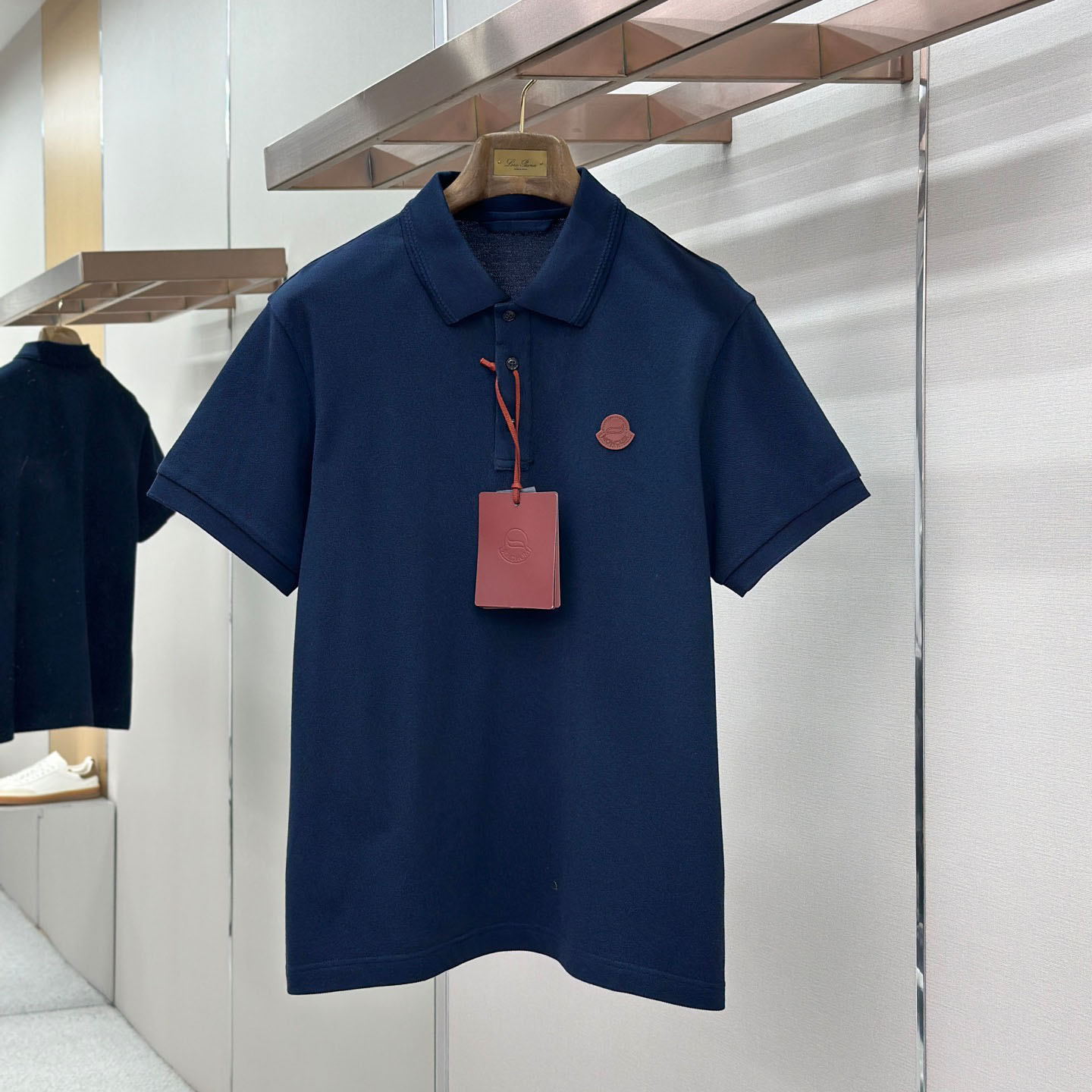 Moncler Logo Cotton Piquet Polo Shirt - DesignerGu