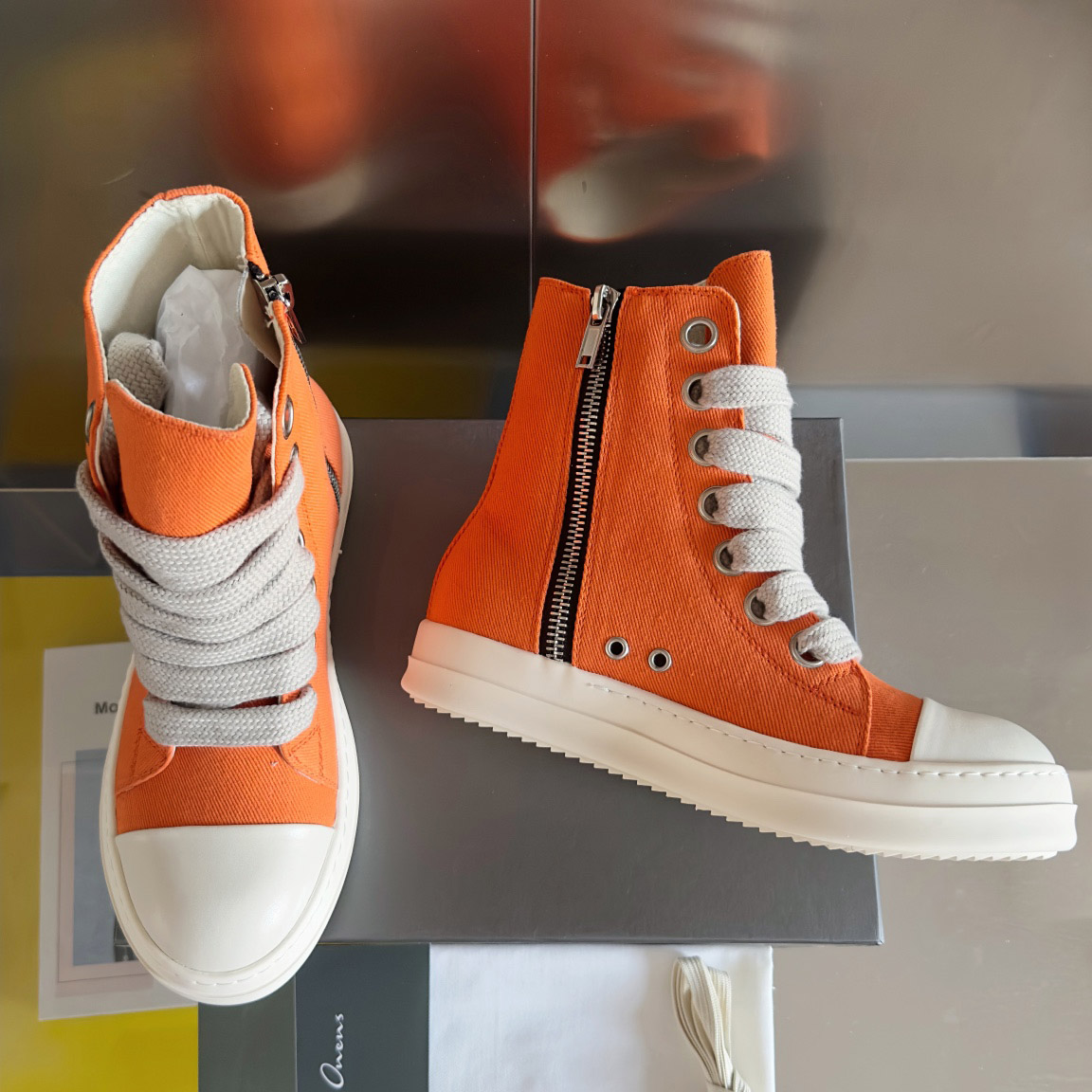 Rick Owens DRKSHDW Ramones High 'Orange Milk' - DesignerGu