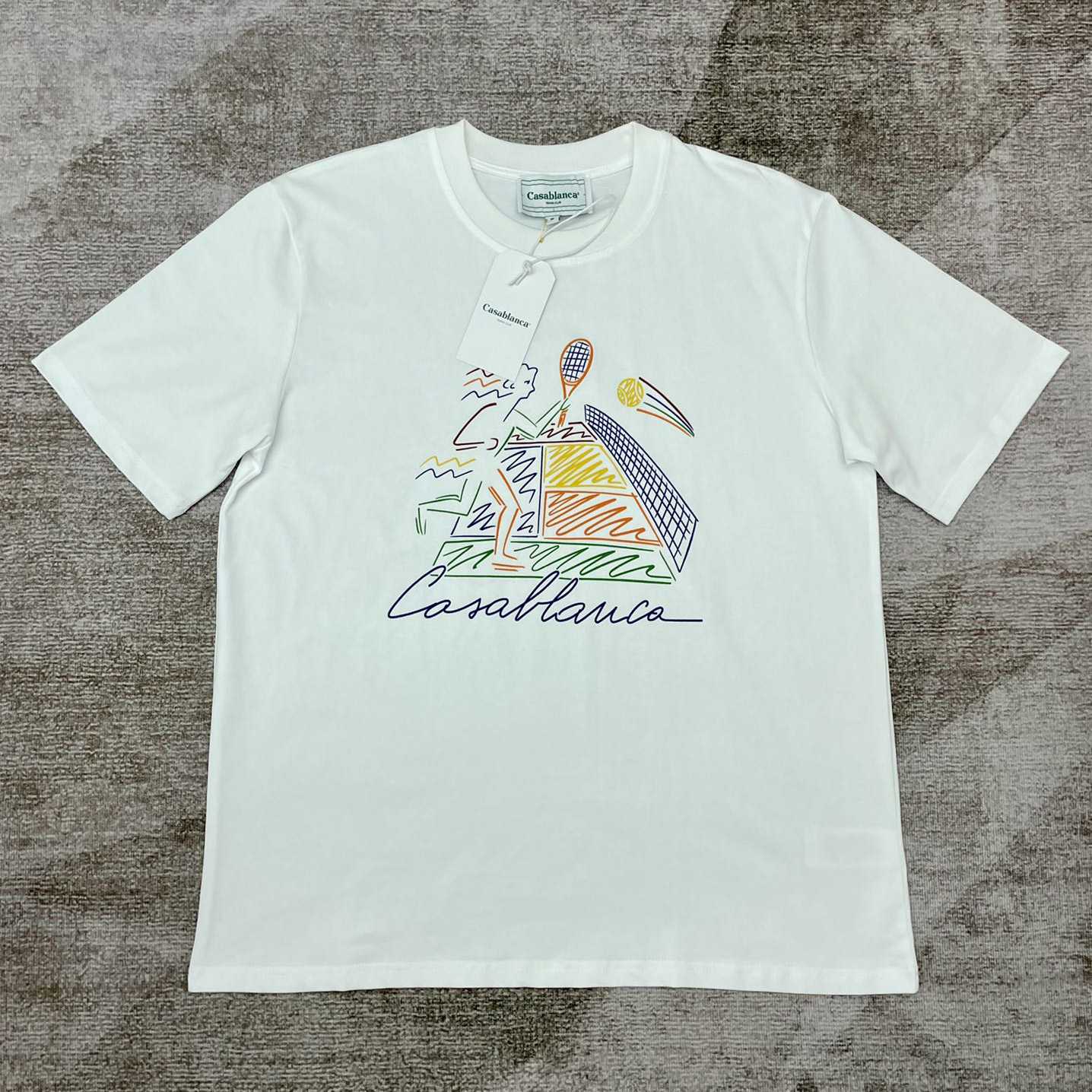 Casablanca  White  'Jeu De Crayon'  T-Shirt CA5031 - DesignerGu