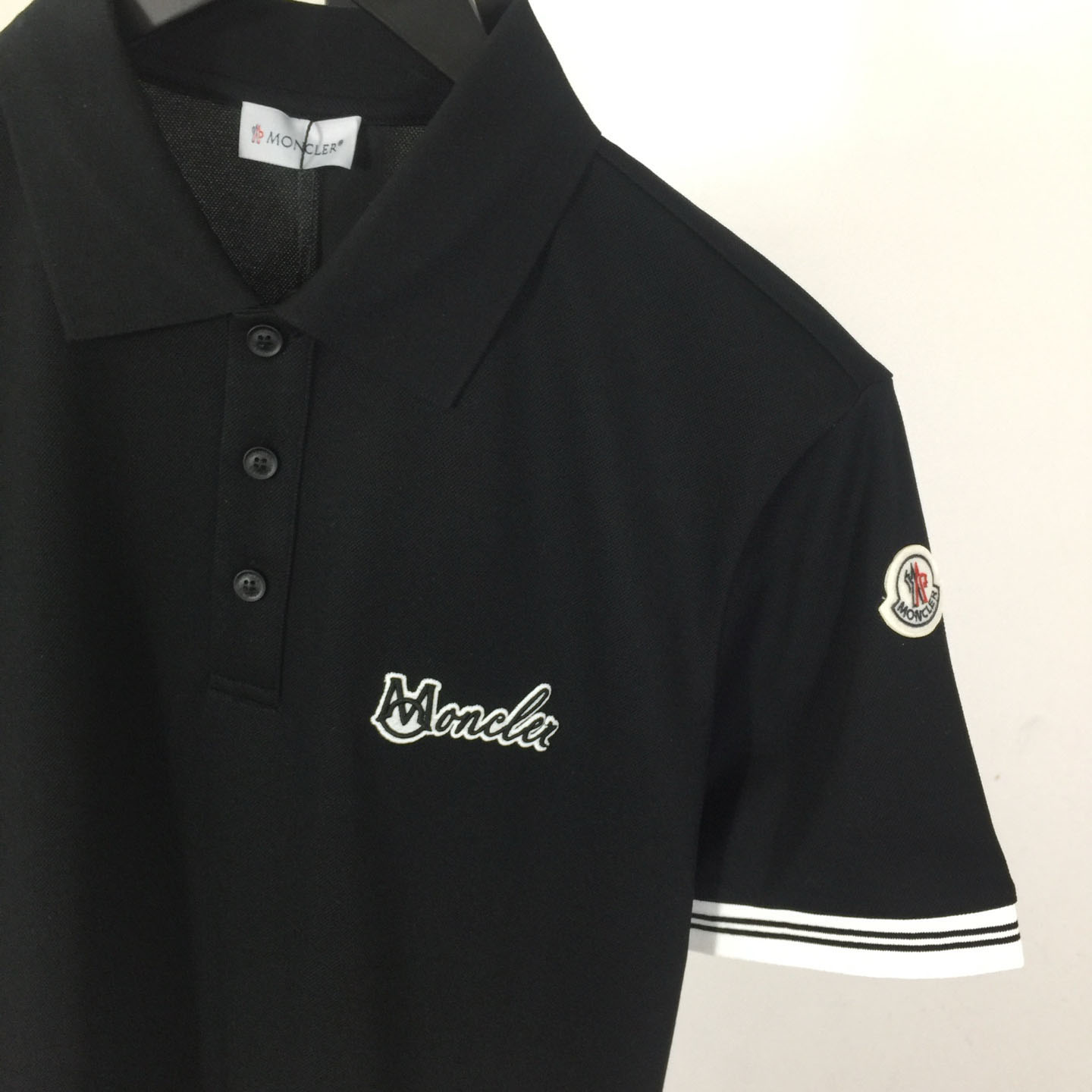 Moncler Logo-Embroidered Cotton Polo Shirt - DesignerGu