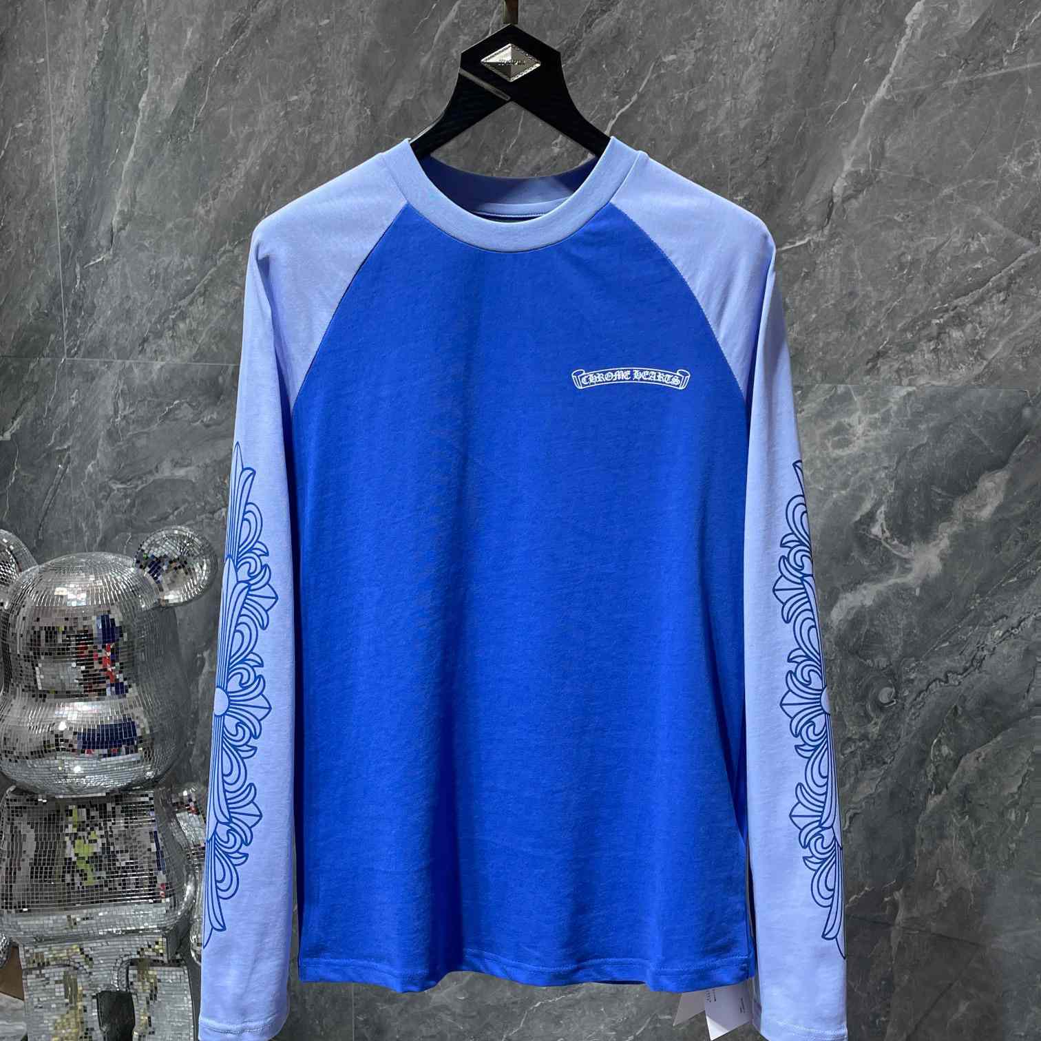 Chrome Hearts Horseshoe Baseball Shirt Blue - DesignerGu