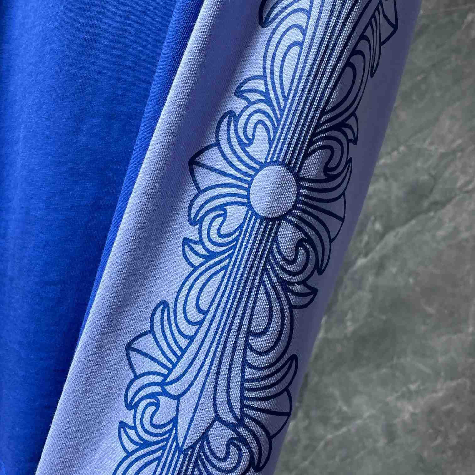 Chrome Hearts Horseshoe Baseball Shirt Blue - DesignerGu