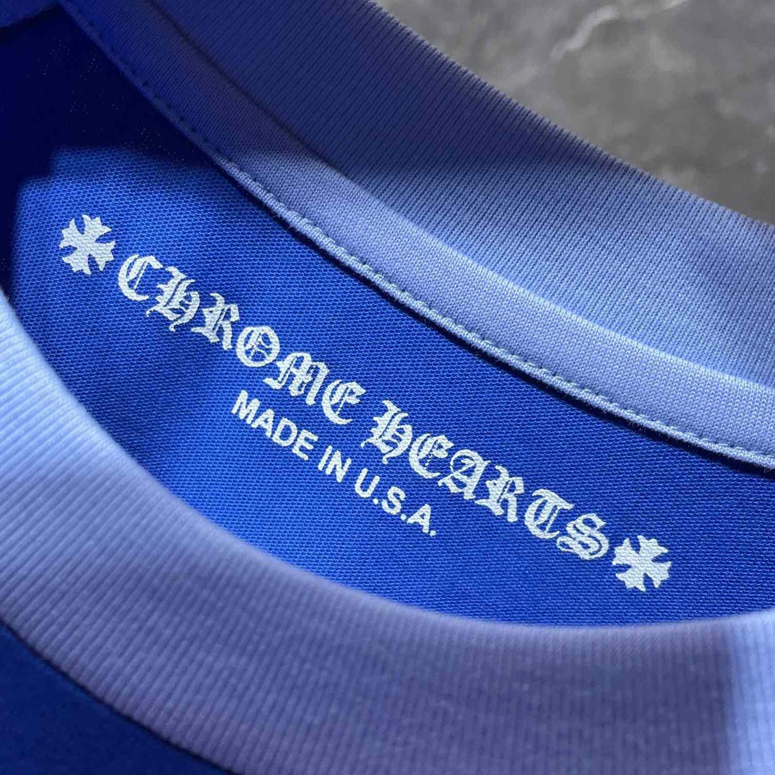 Chrome Hearts Horseshoe Baseball Shirt Blue - DesignerGu
